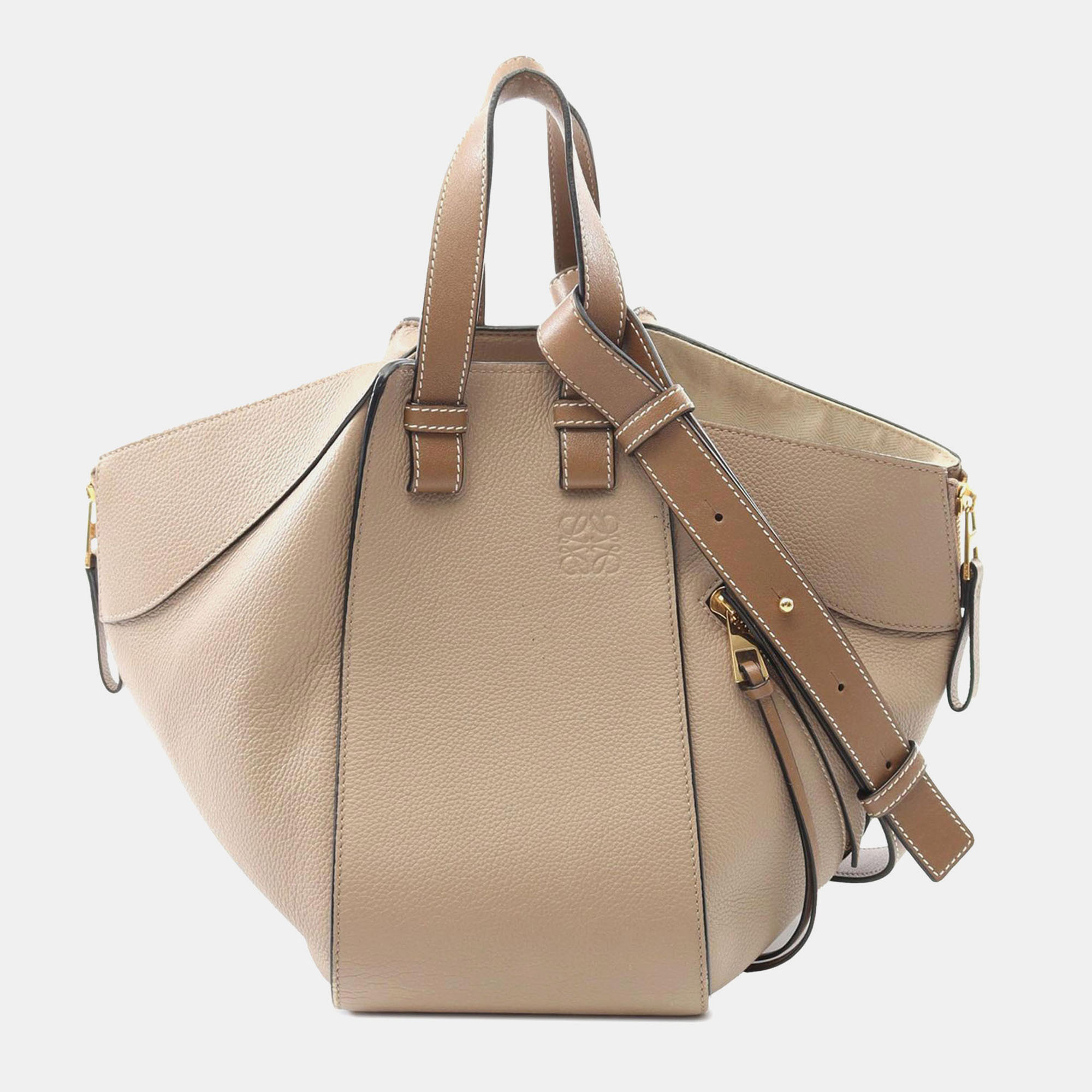 

Loewe Beige Small Leather Hammock Bag