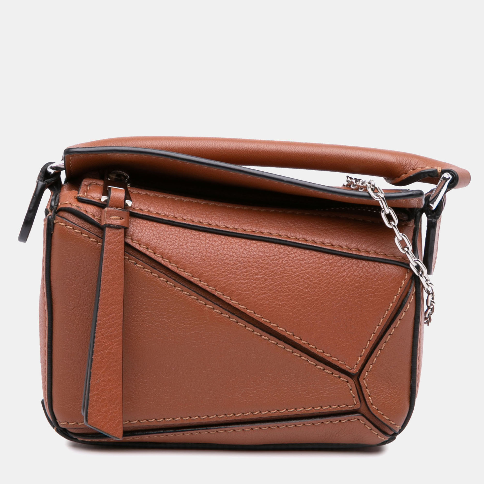 

Loewe Brown Nano Calfskin Puzzle Satchel