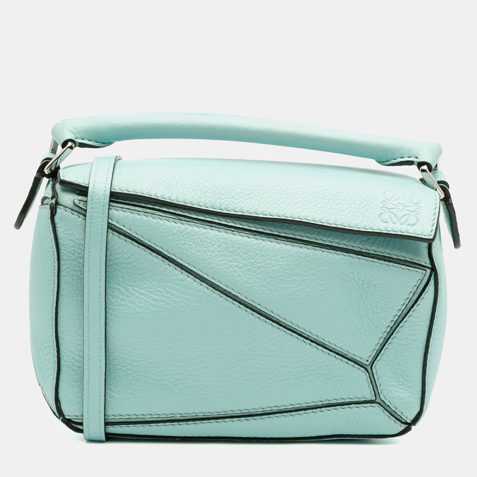 Pre-owned Loewe Blue Mini Calfskin Puzzle Satchel