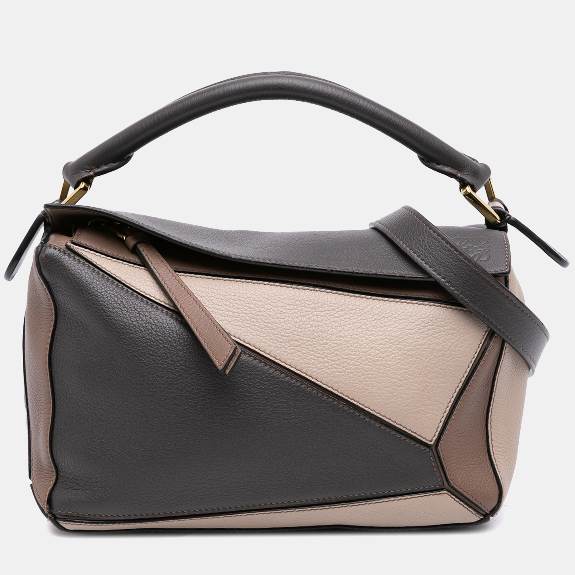

Loewe Grey Small Tricolor Calfskin Puzzle Satchel