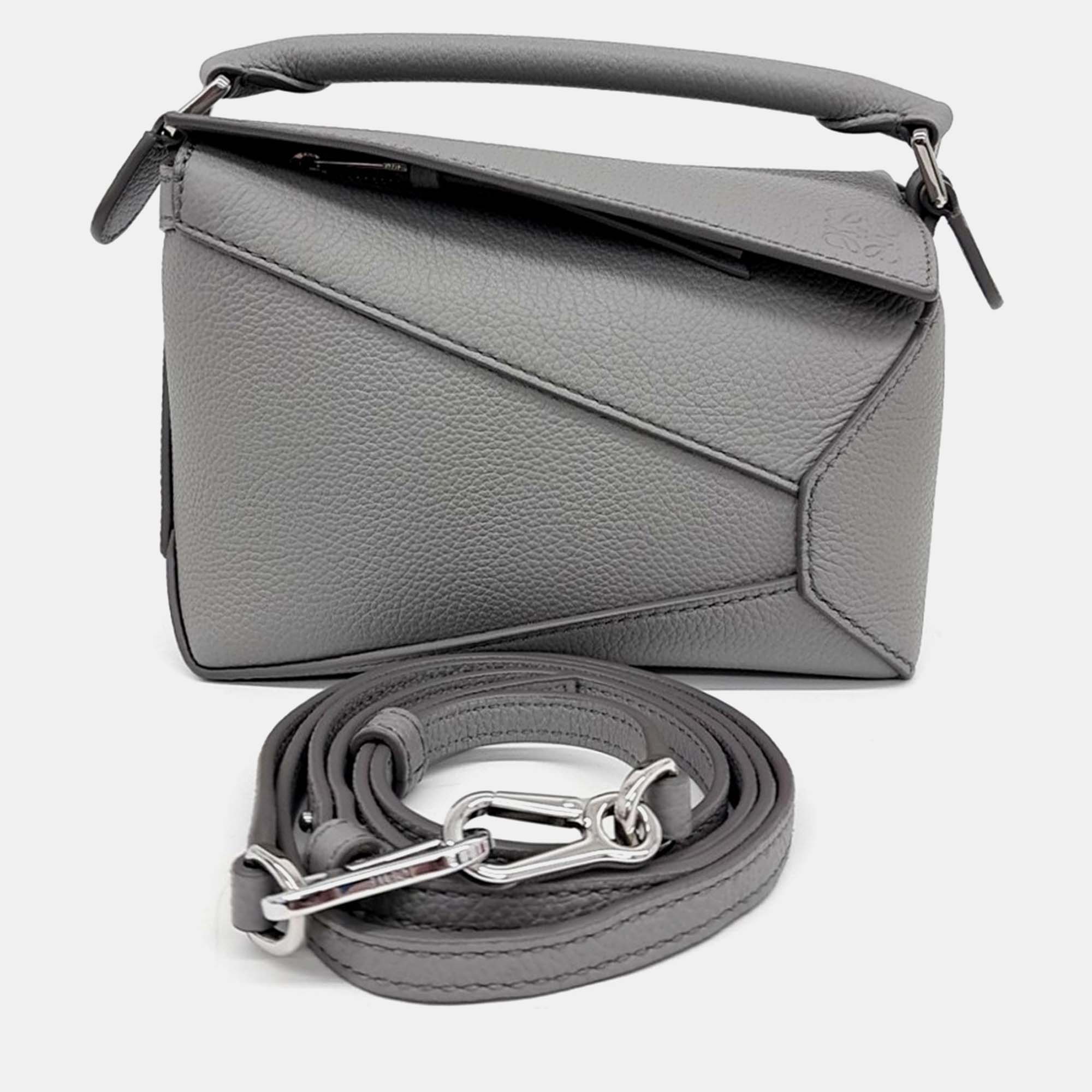 

Loewe Grey Leather Puzzle Bag Mini