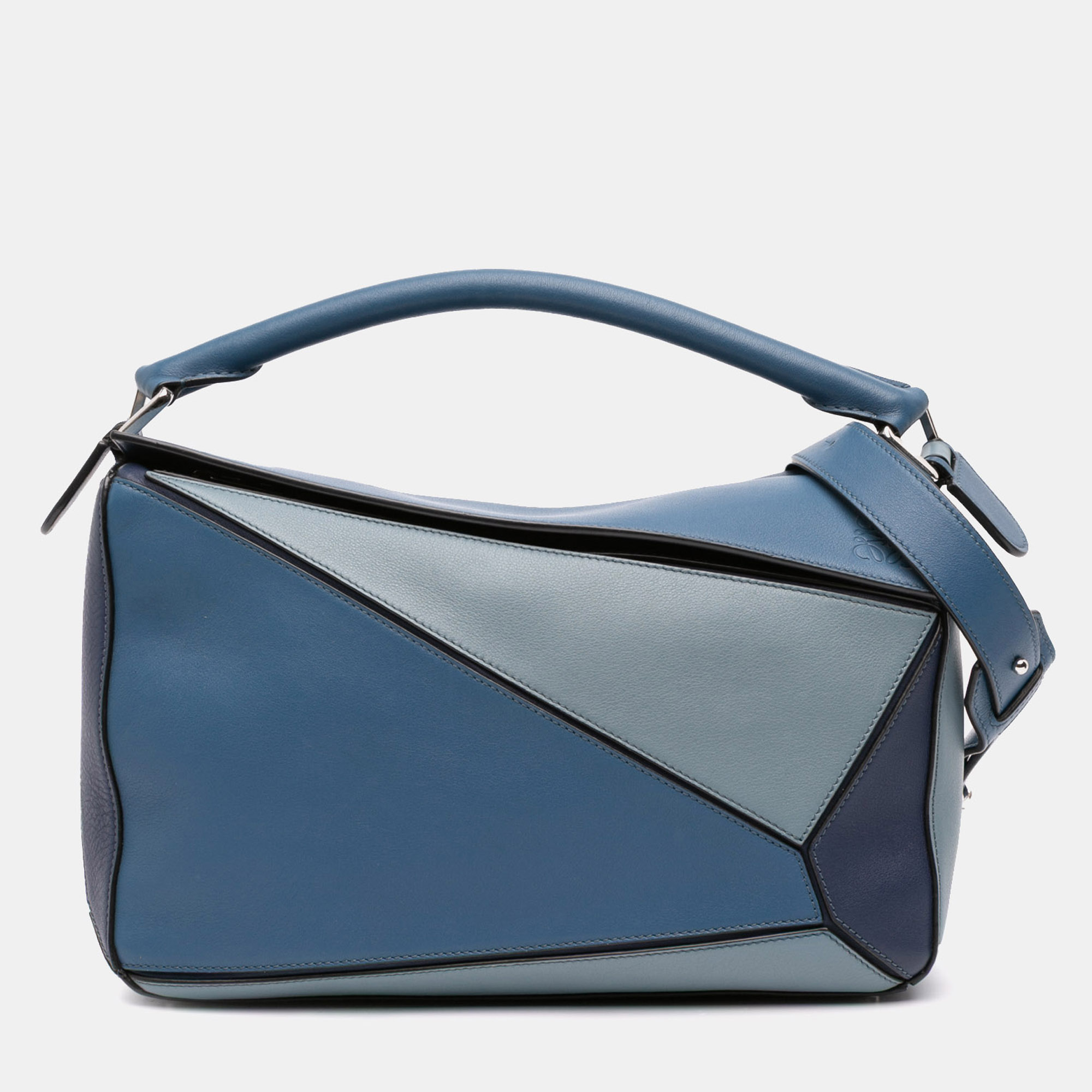

Loewe Blue Medium Tricolor Calfskin Puzzle Satchel