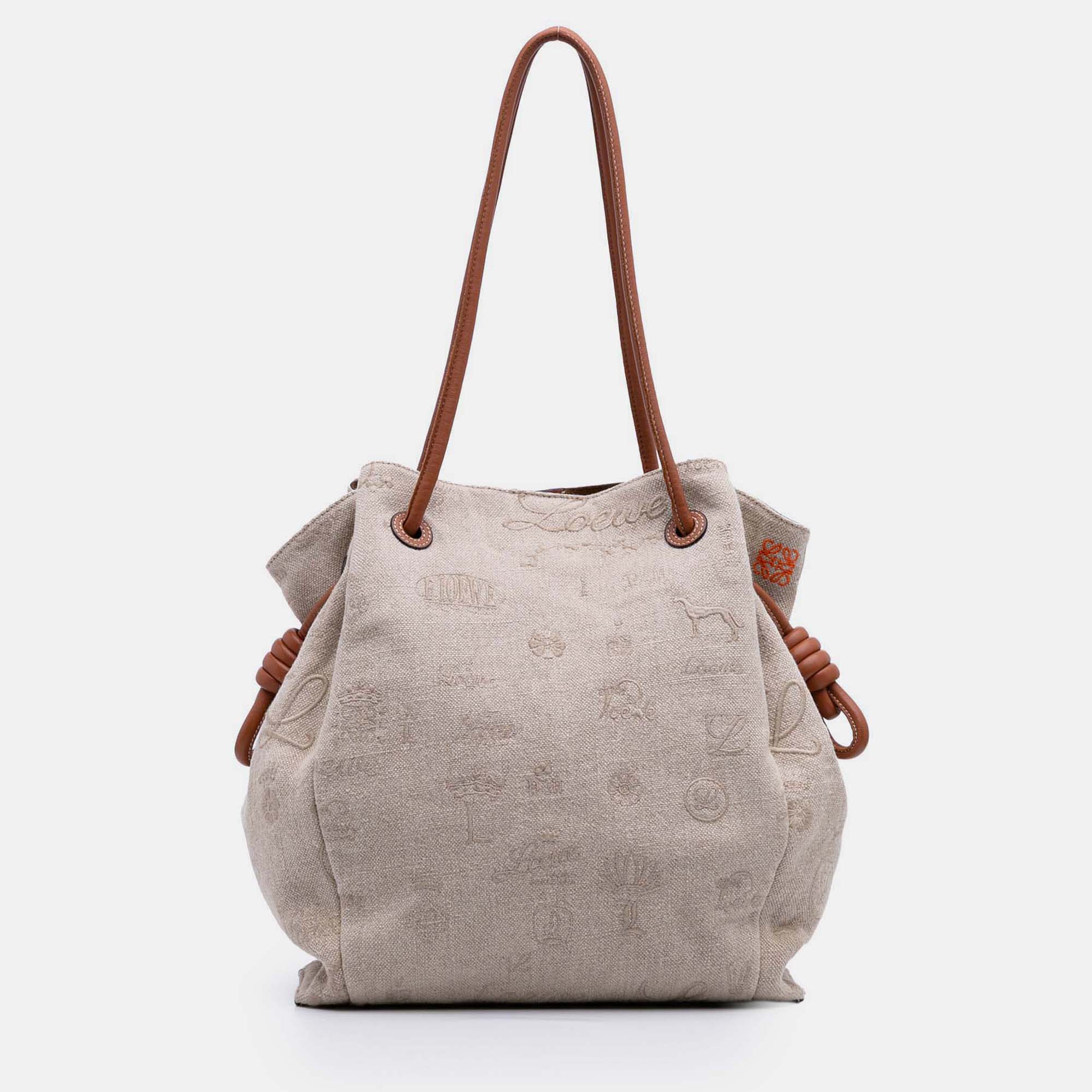 

Loewe Beige Medium Canvas Flamenco Knot Tote