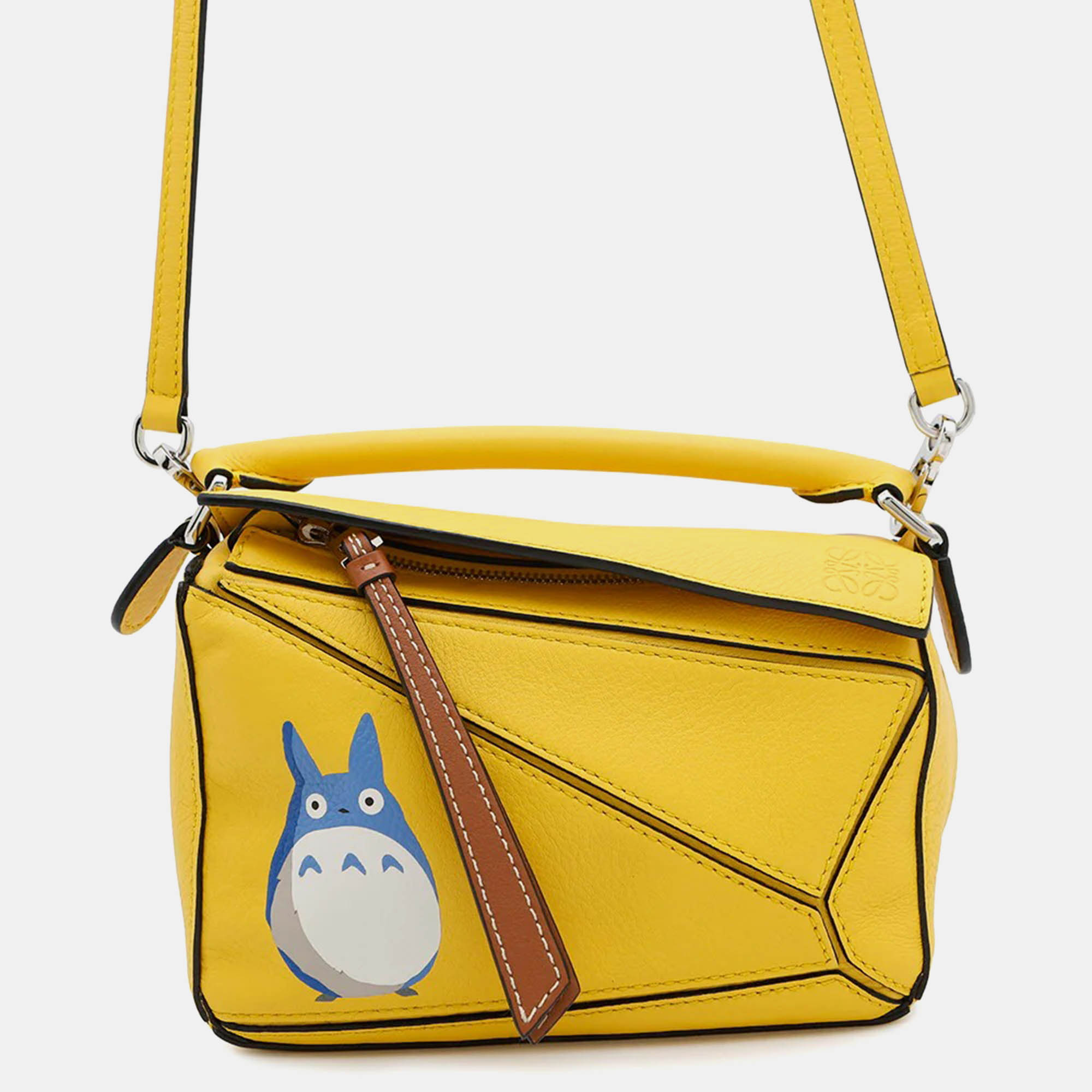 Loewe Puzzle Bag Ghibli Collaboration Totoro Yellow Leather Size Mini