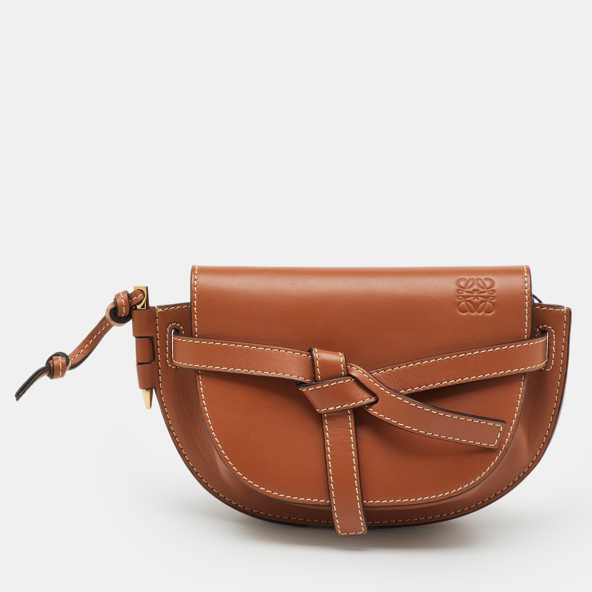

Loewe Brown Leather Mini Gate Dual Bag