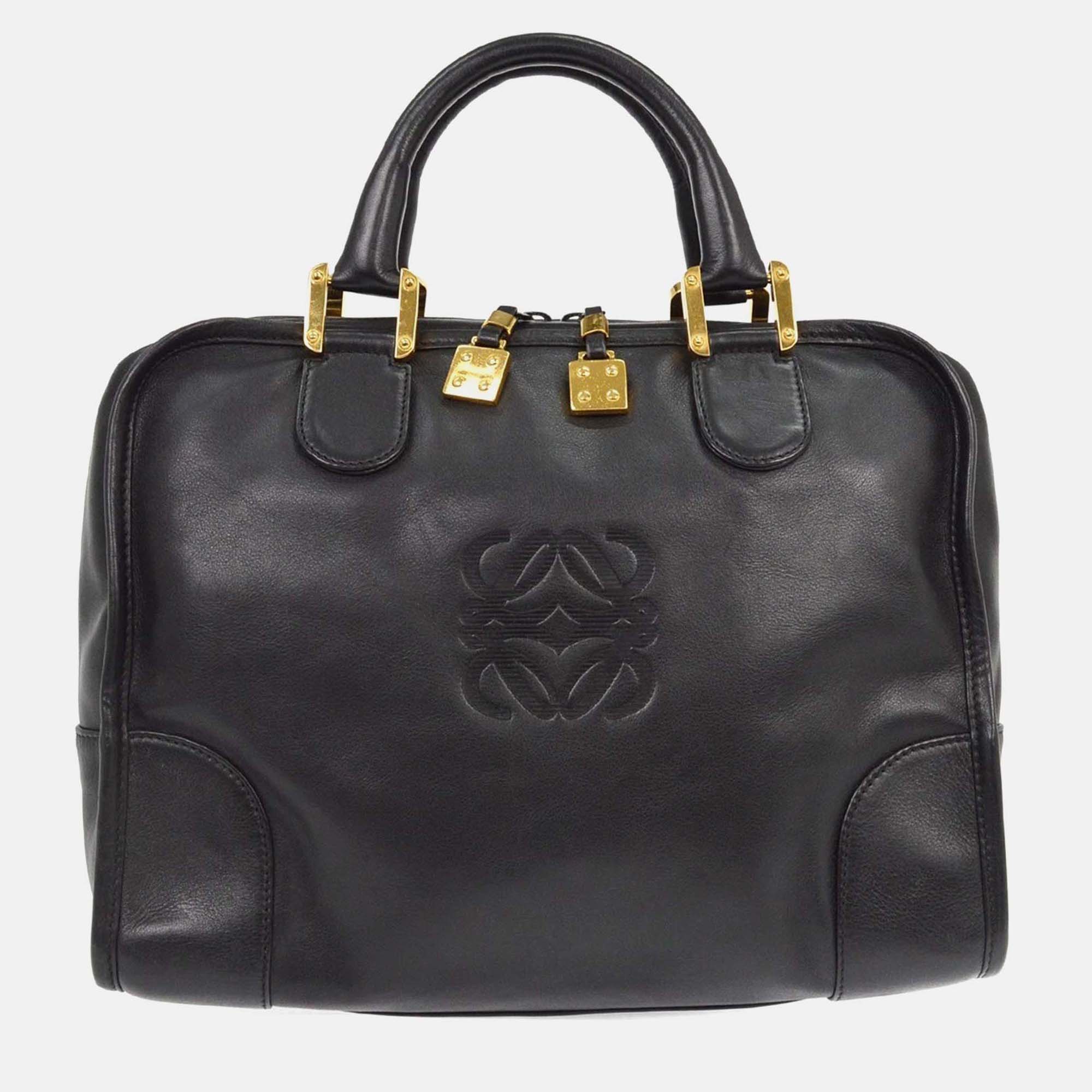 

Loewe Amazona 32 Black Leather Handbag