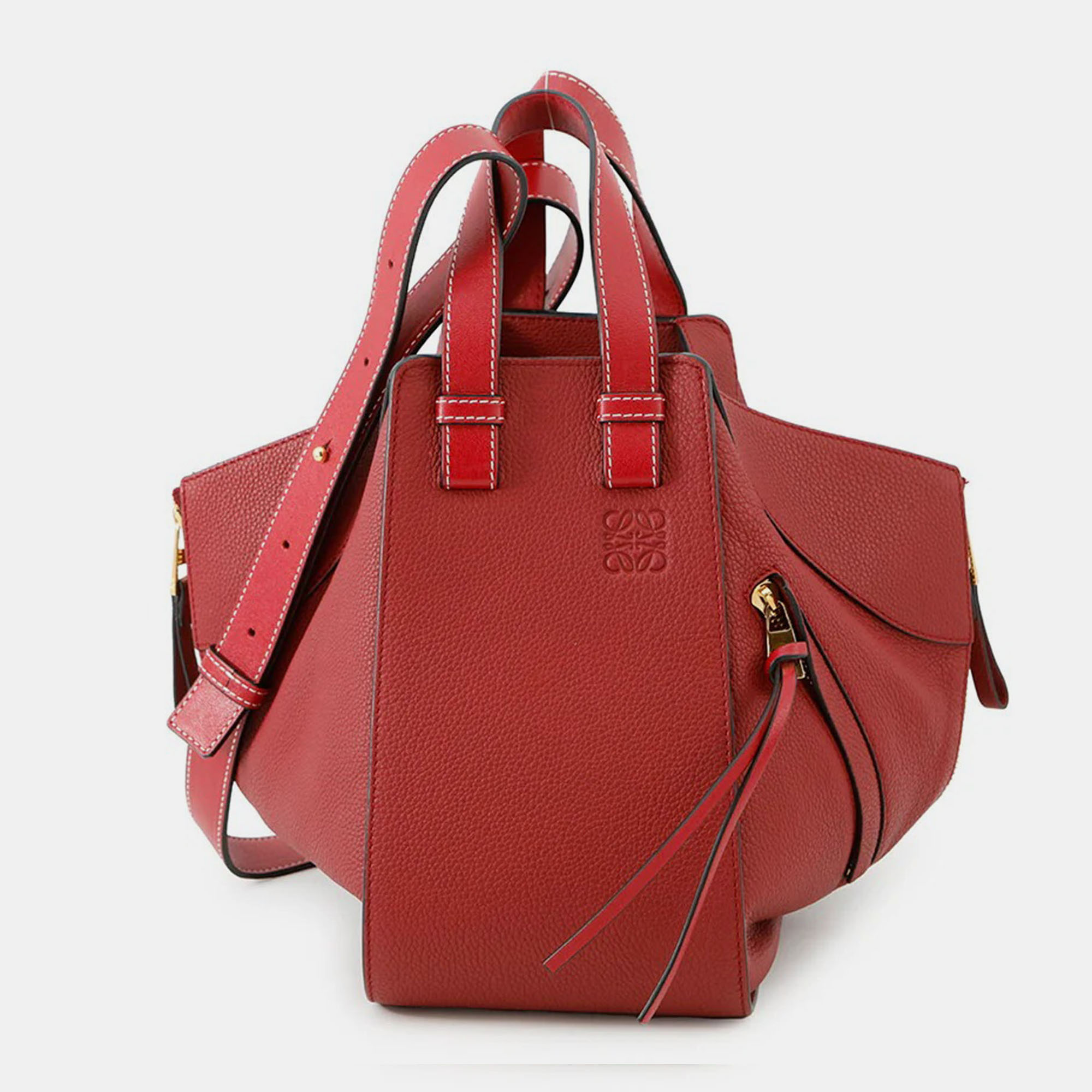 Pre-owned Loewe Hammock Red Leather Size Small