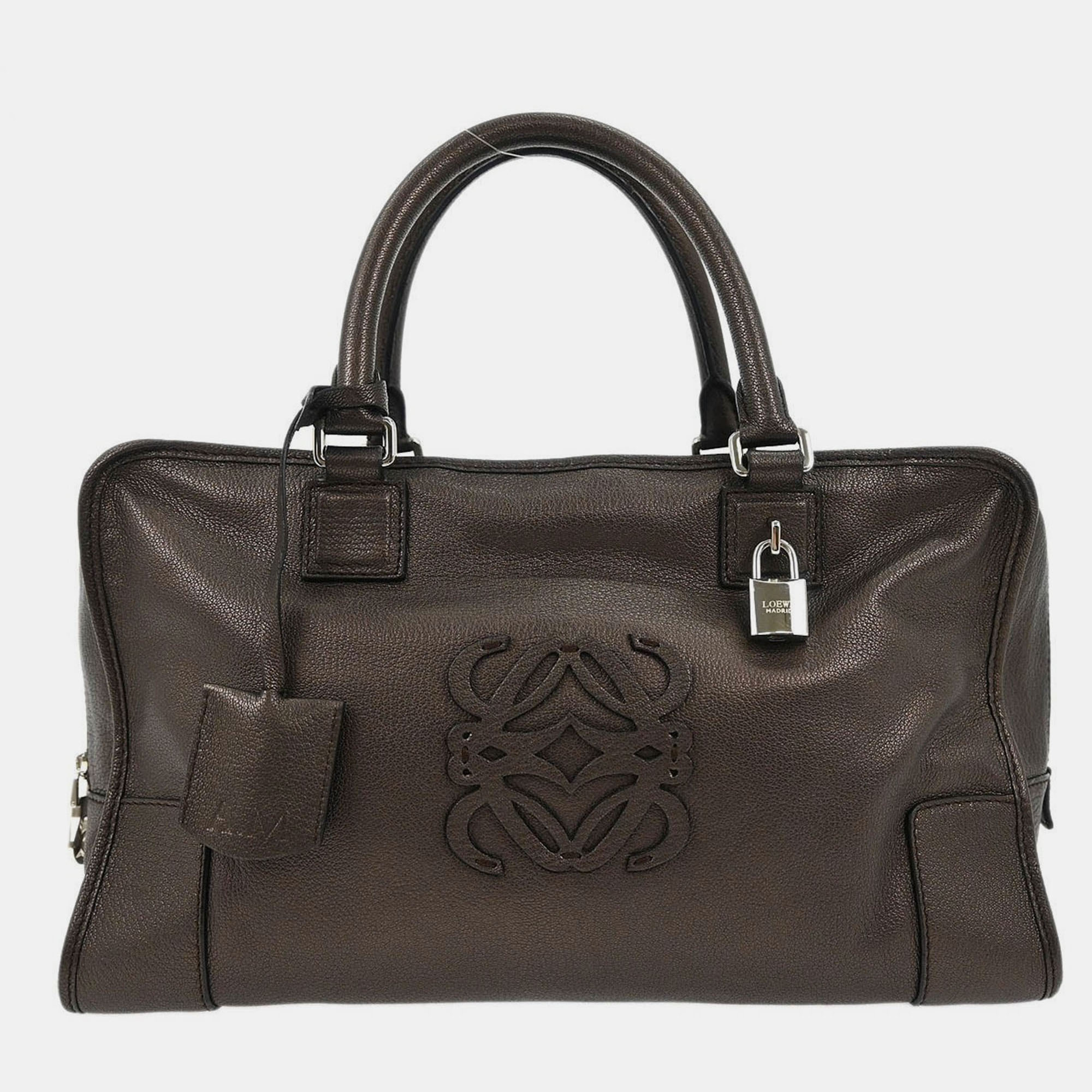 Pre-owned Loewe Metallic Brown Amazona 36 Handbag 060910