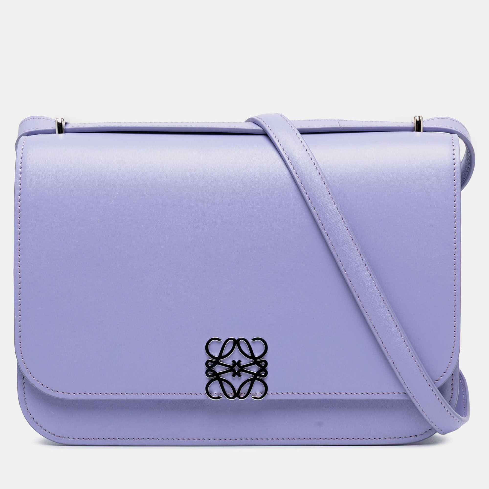 Pre-owned Loewe Purple Medium Leather Goya Crossbody