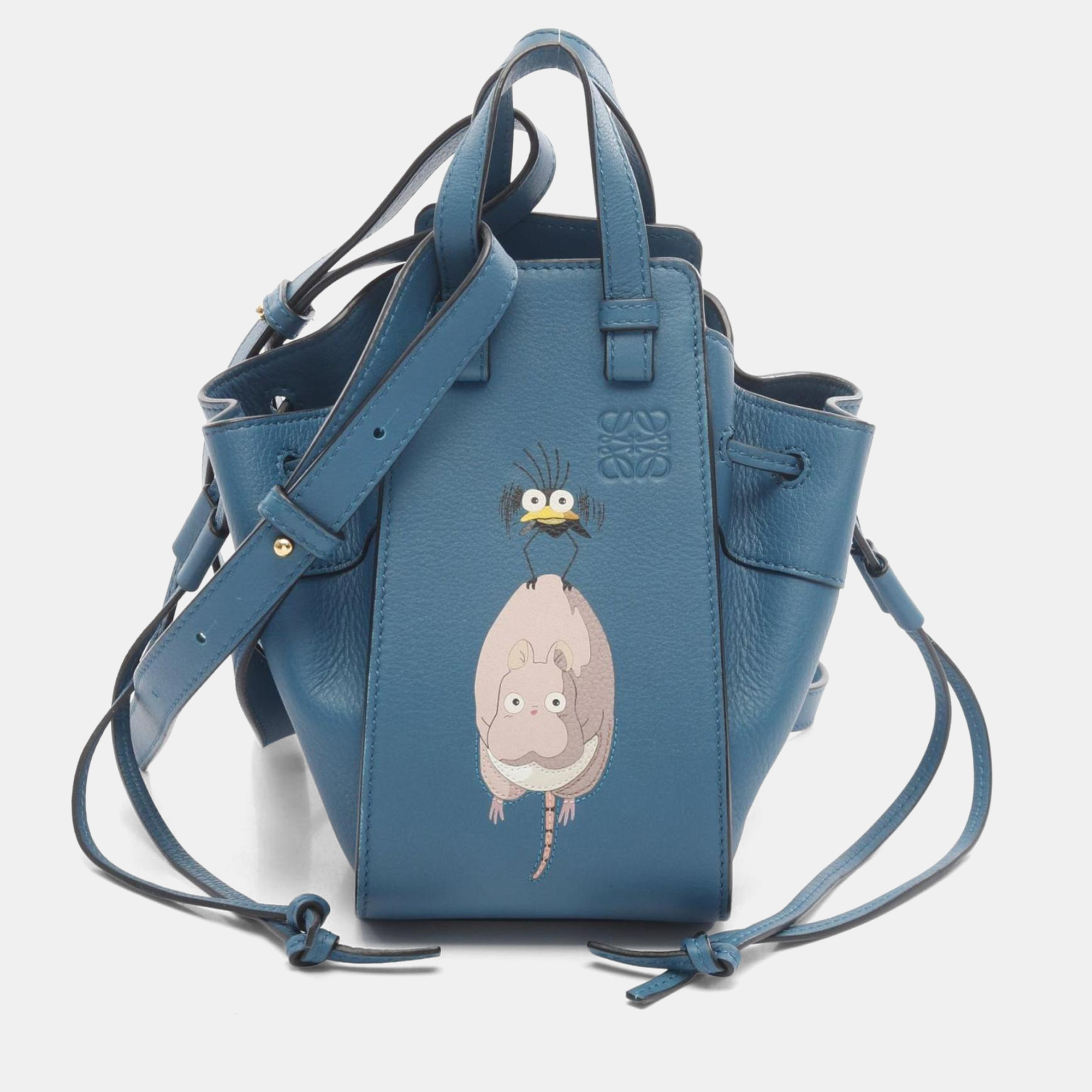 

Loewe Hammock Drawstring Bag Mini Studio Ghibli Handbag Leather Green