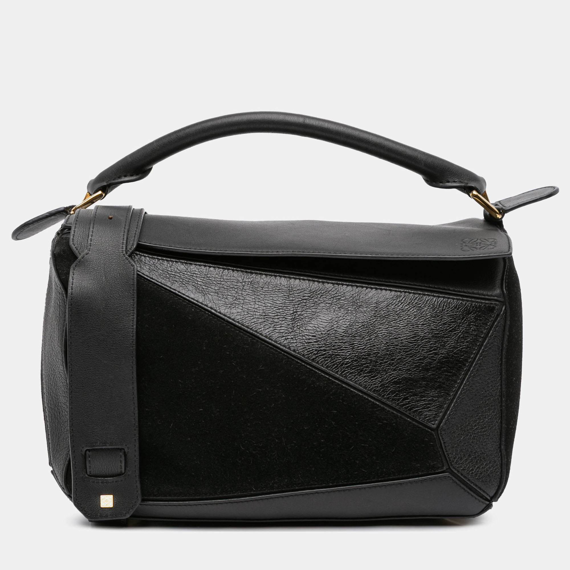 

Loewe Black Medium Calfskin and Suede Puzzle Satchel
