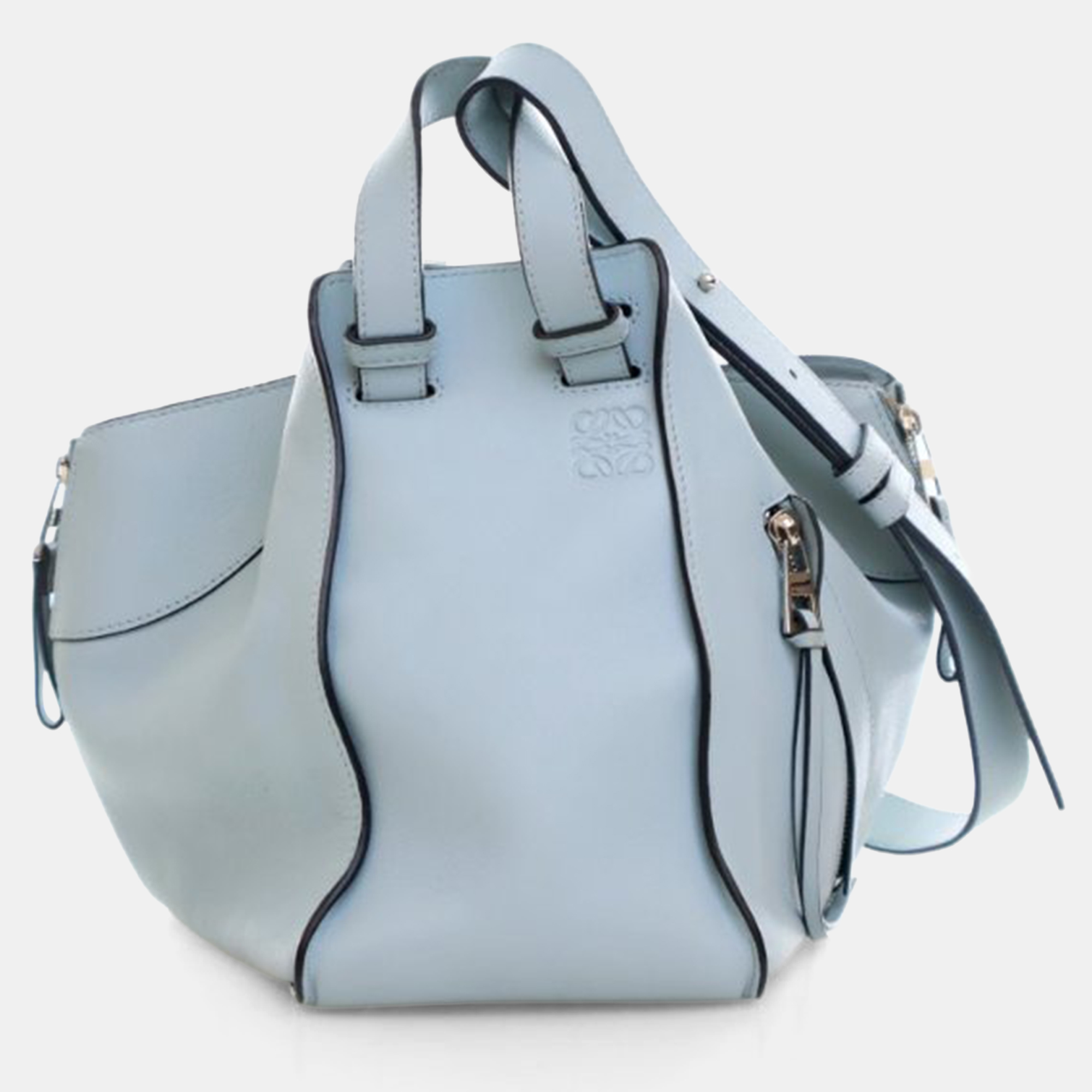 Pre-owned Loewe Small Calfskin Hammock Bag In Blue