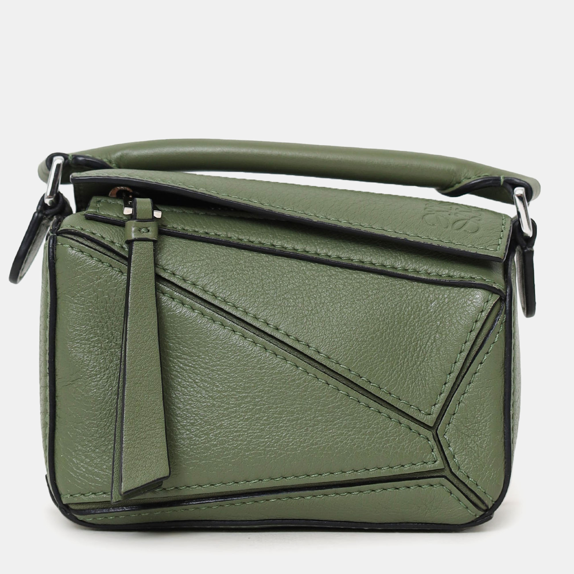 

Loewe Green Leather Nano Puzzle Crossbody