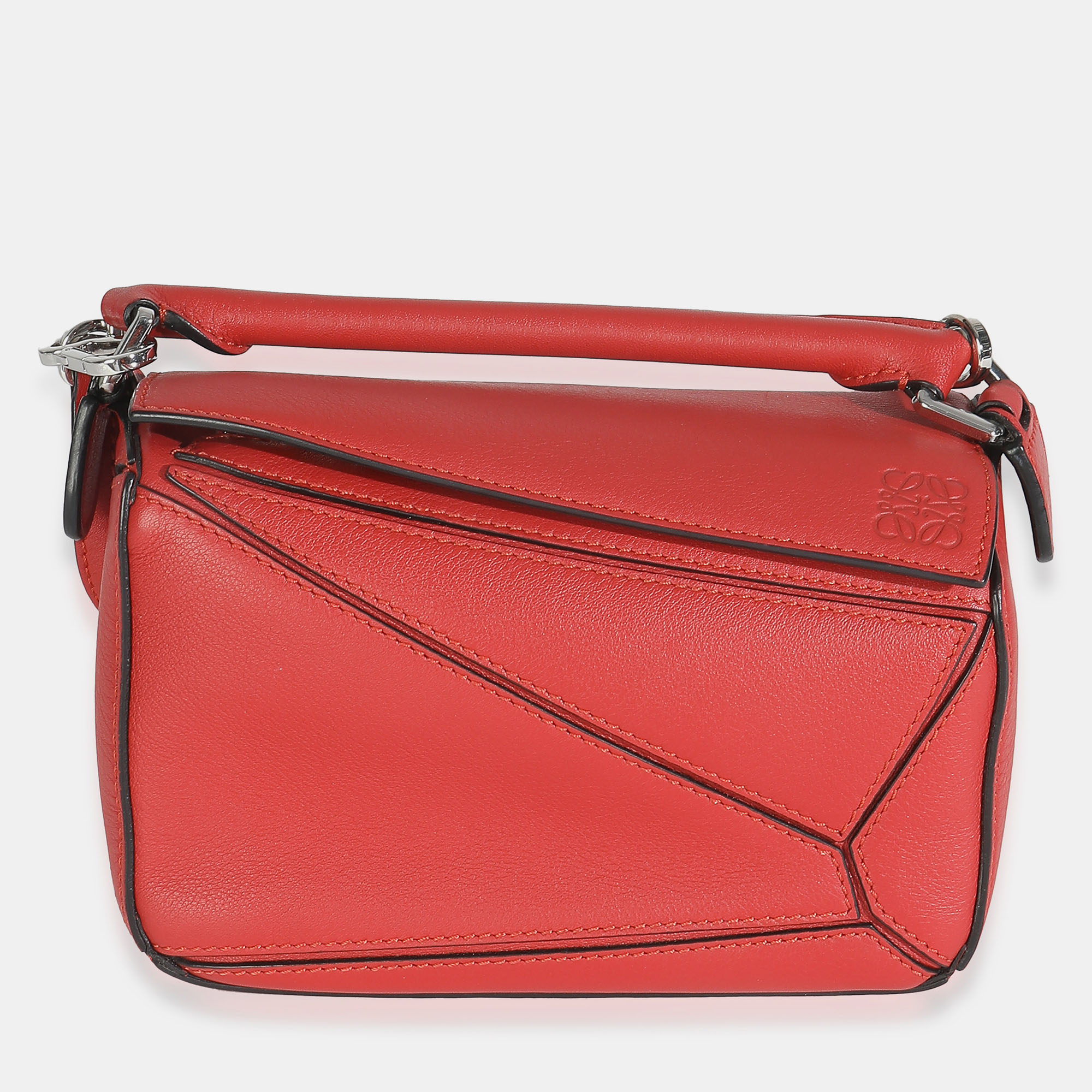 

Loewe Scarlet Calfskin Mini Puzzle Bag, Red