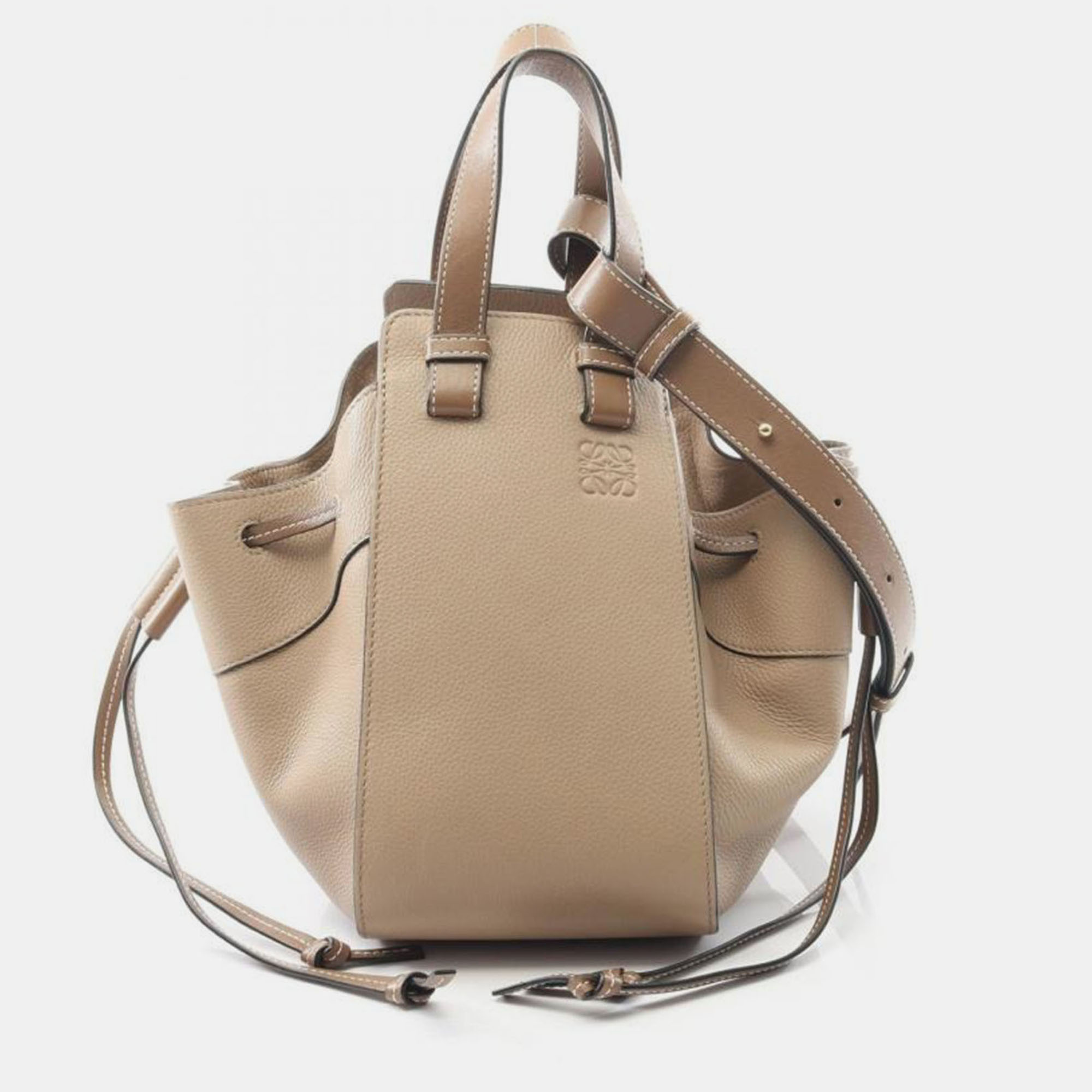 

Loewe Hammock Small Drawstring Shoulder Hand Bag Leather Beige Brown