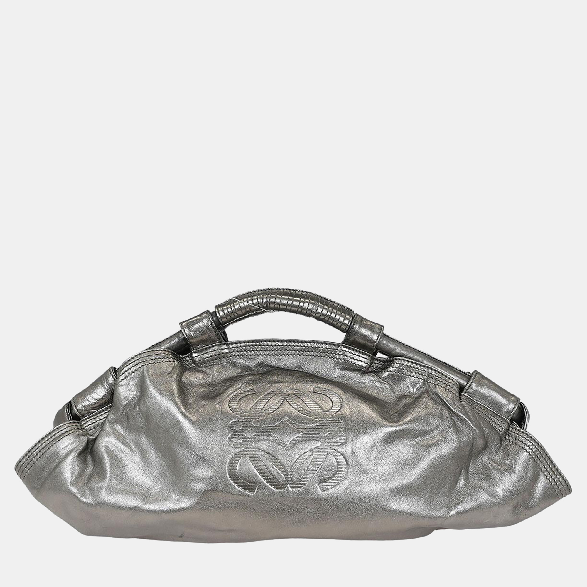 

Loewe Metallic Silver Lambskin Nappa Aire Tote Bag