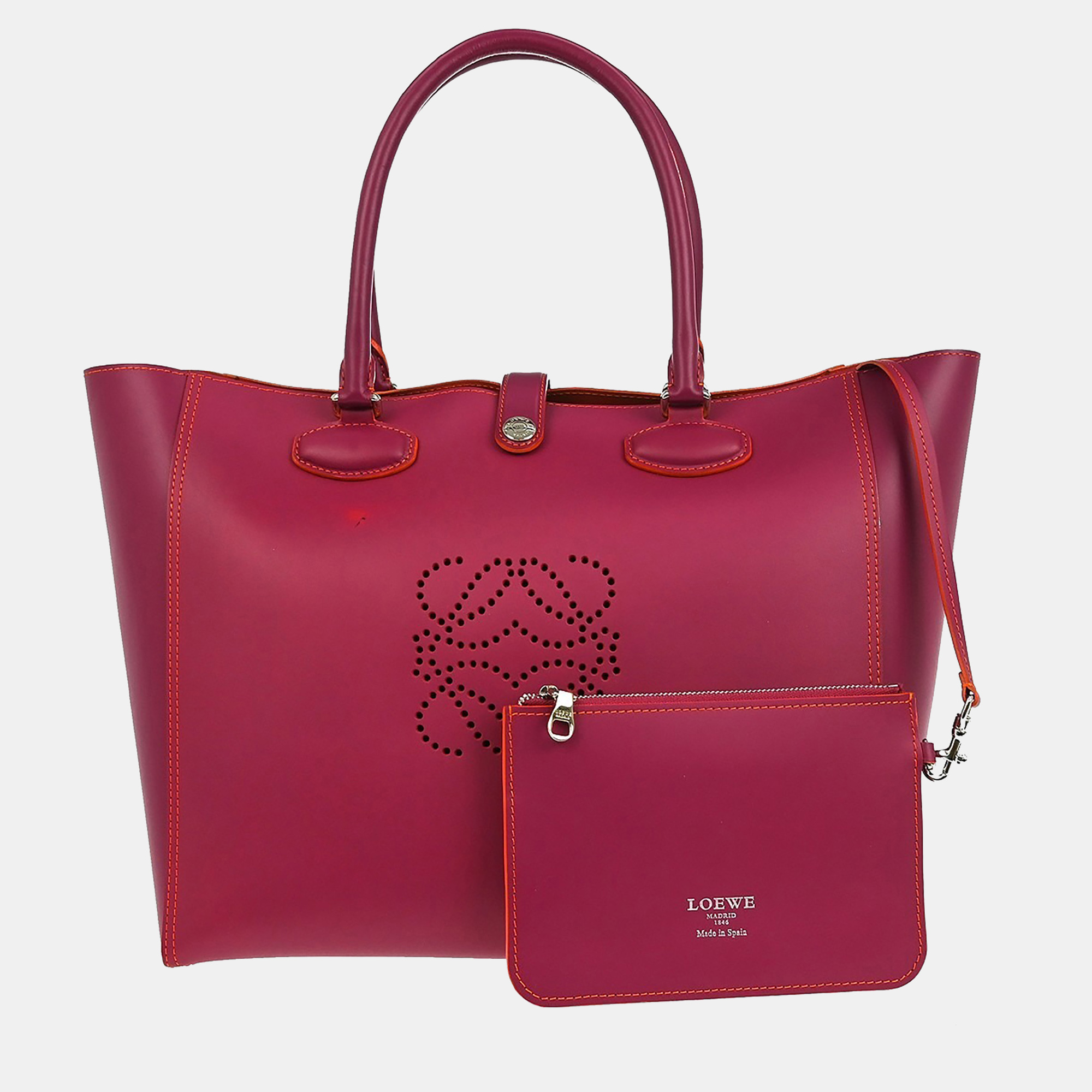 

Loewe Leo Pink Calfskin Leather Tote Bag