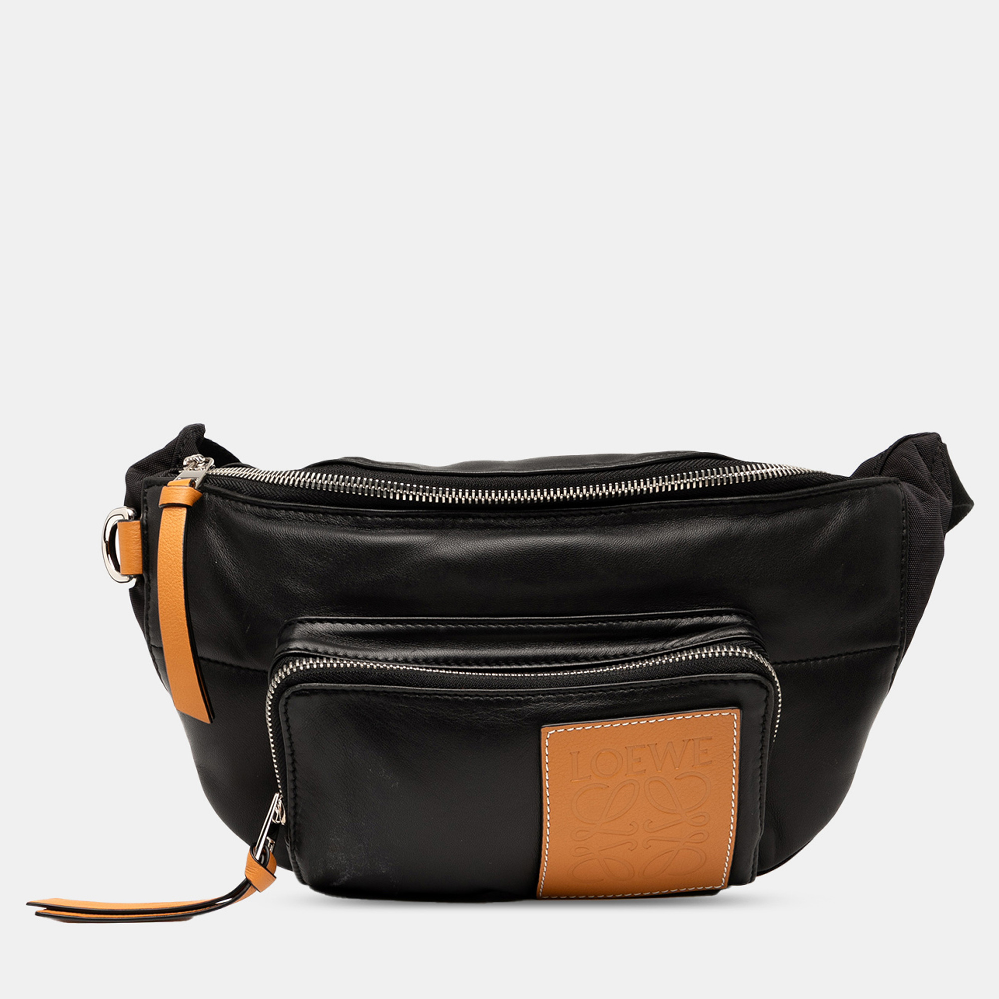 

Loewe Black Leather Puffy Bumbag Belt Bag