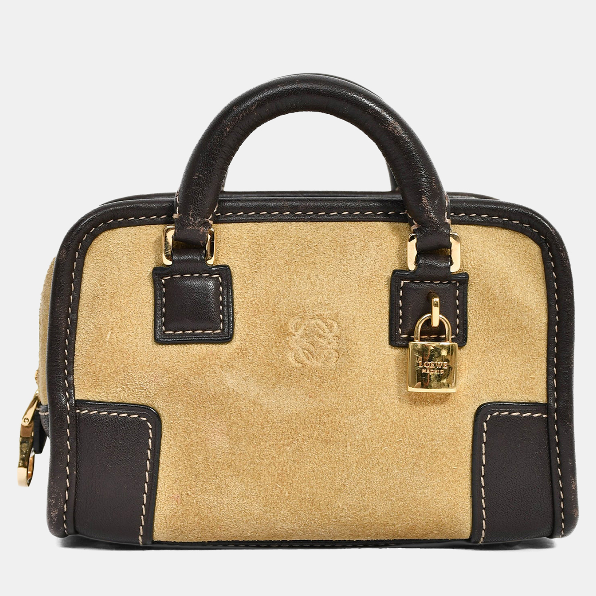 

Loewe 2010 Beige/Brown Suede 'Mini Amazona' Crossbody Bag