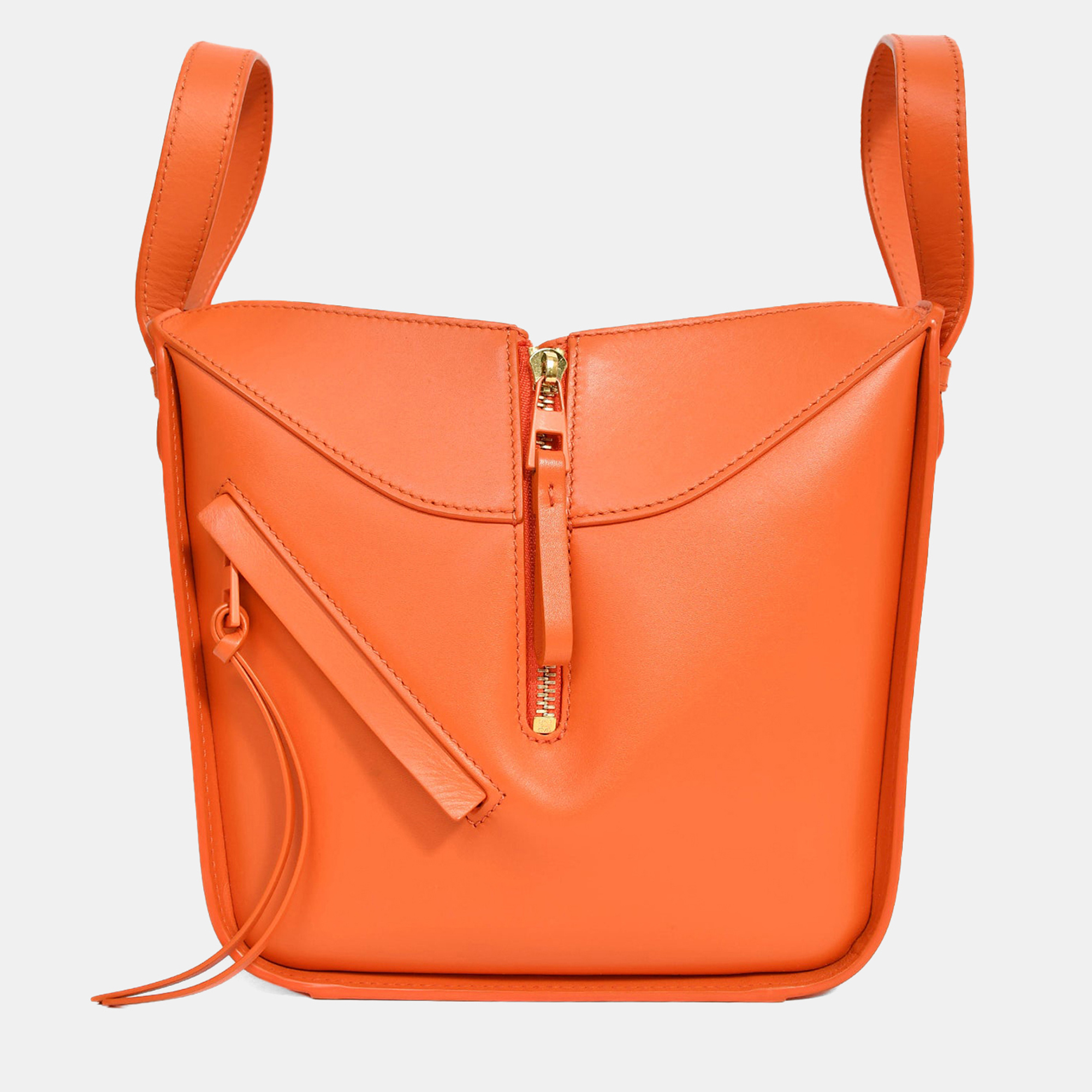 

Loewe Orange Leather 'Hammock' Tote with Strap