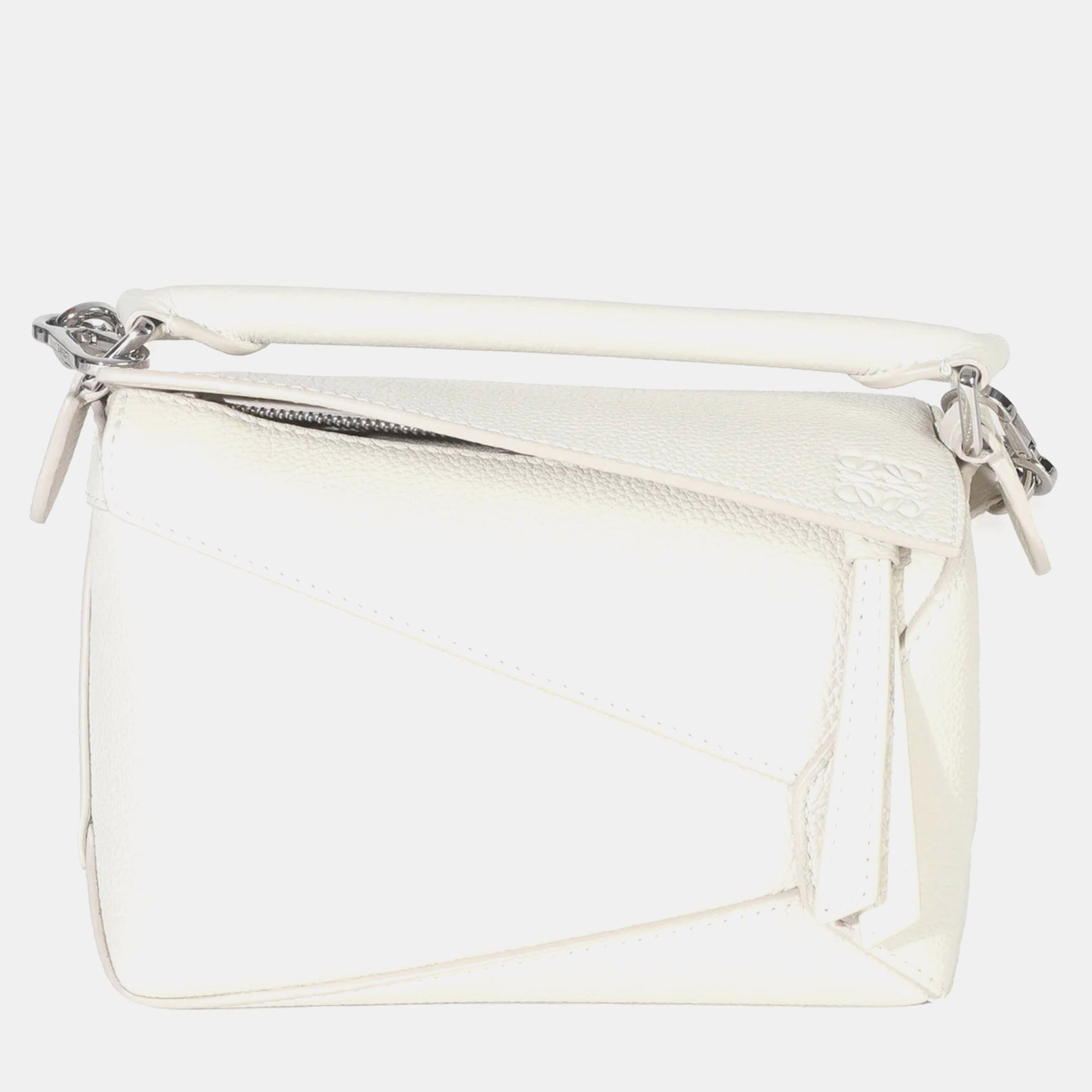 

Loewe Sand Grained Calfskin Mini Puzzle Edge Bag, White