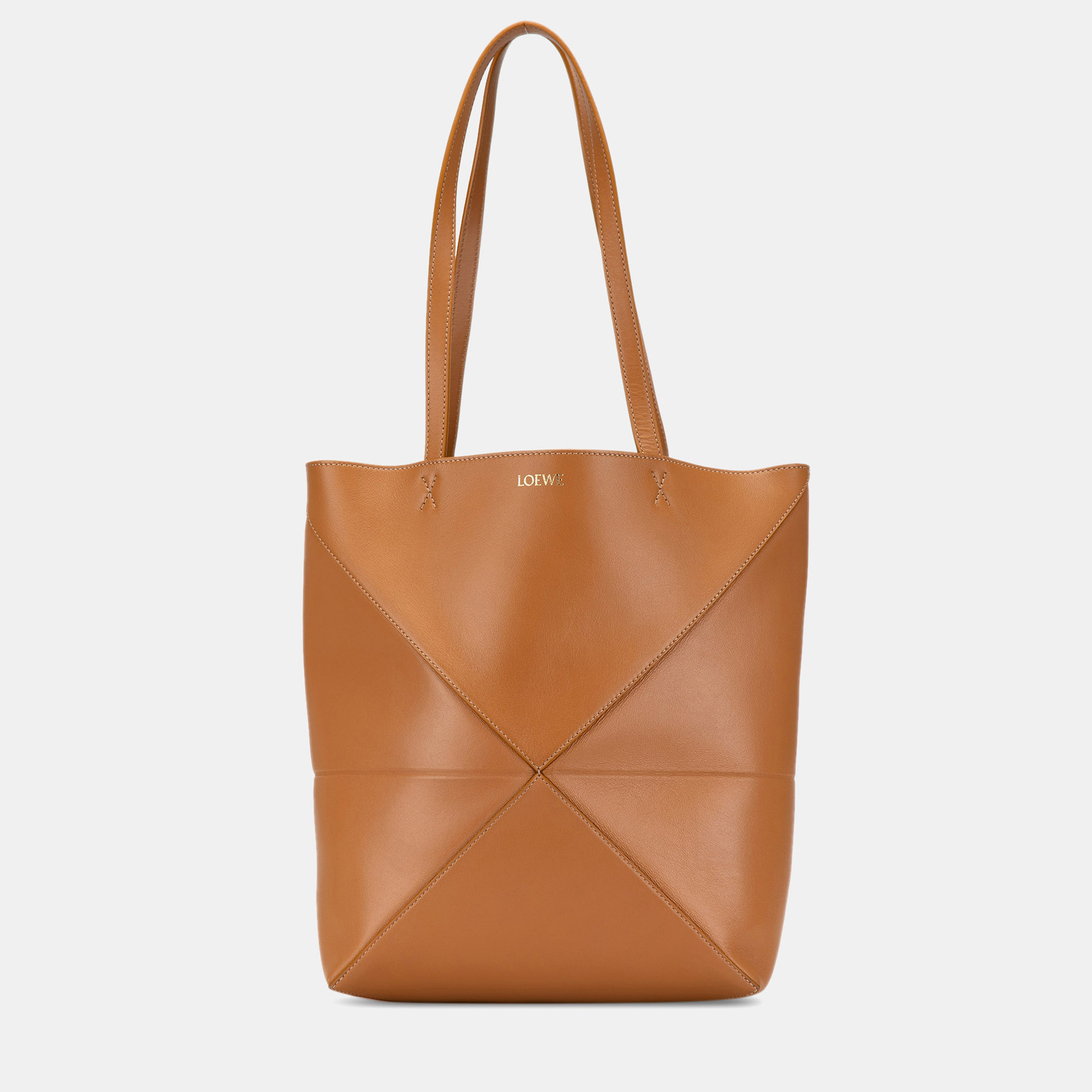 

Loewe Brown Medium Shiny Calfskin Puzzle Fold Tote
