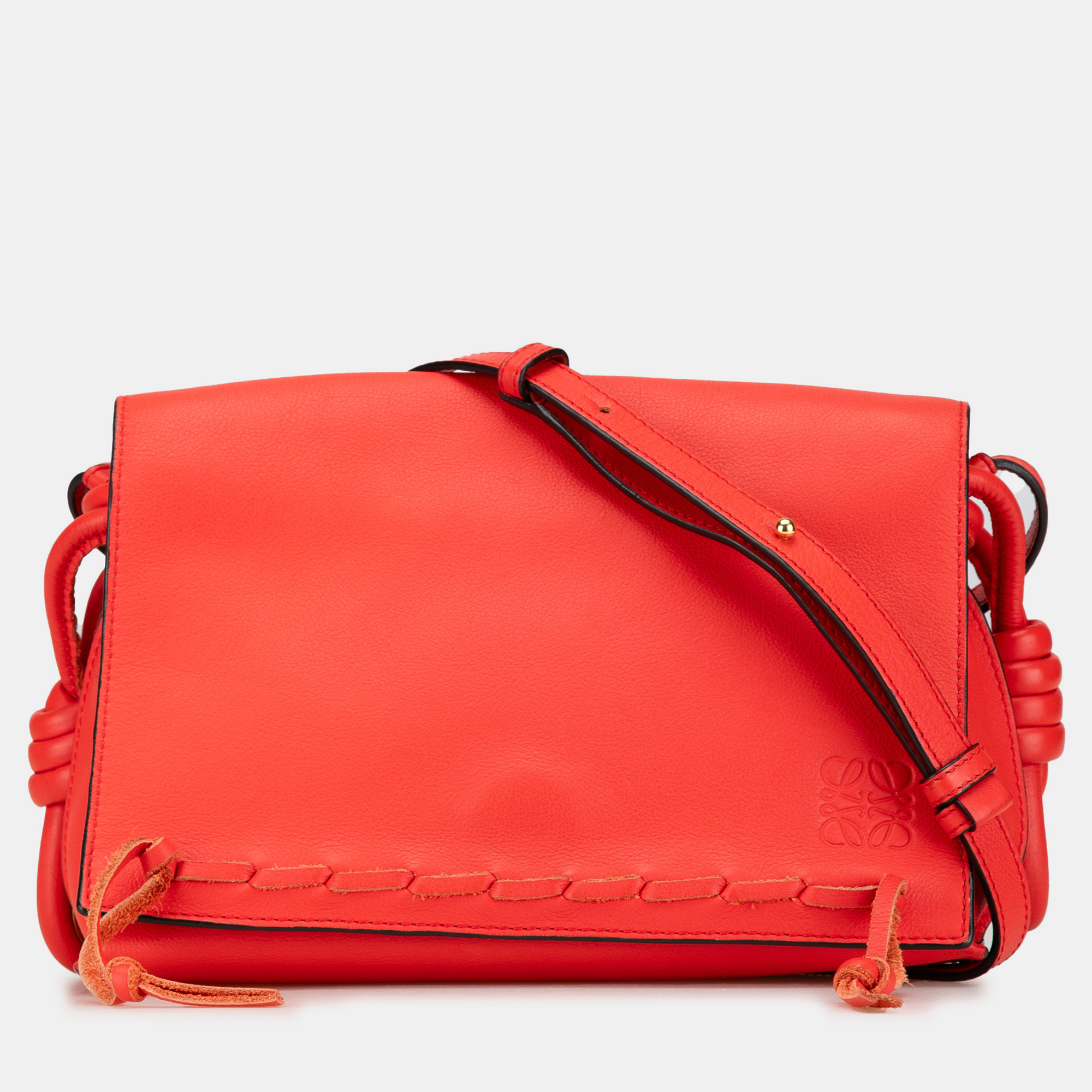 

Loewe Red Leather Flamenco Knot Whipstitch Crossbody