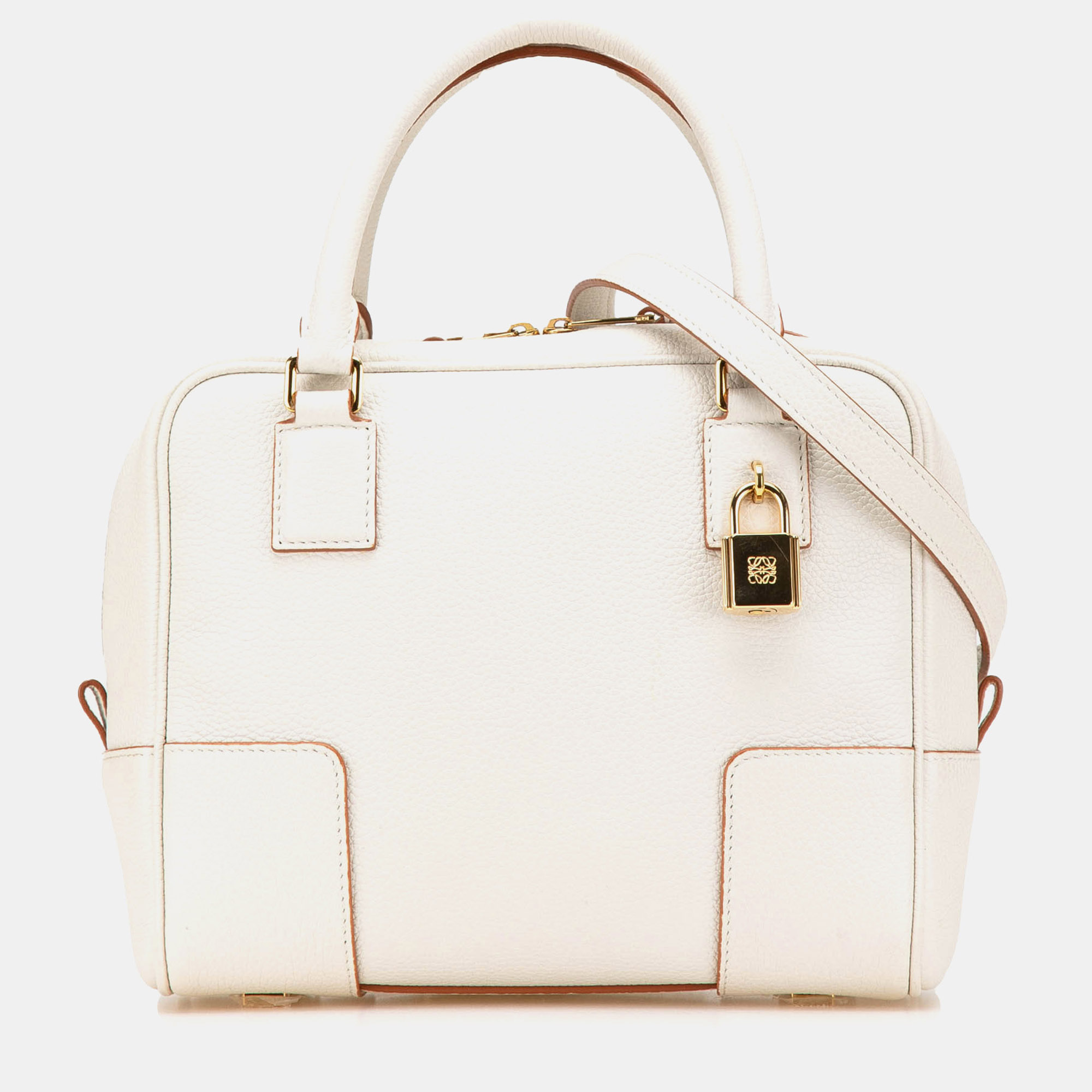 

Loewe White Leather Amazona Square 19