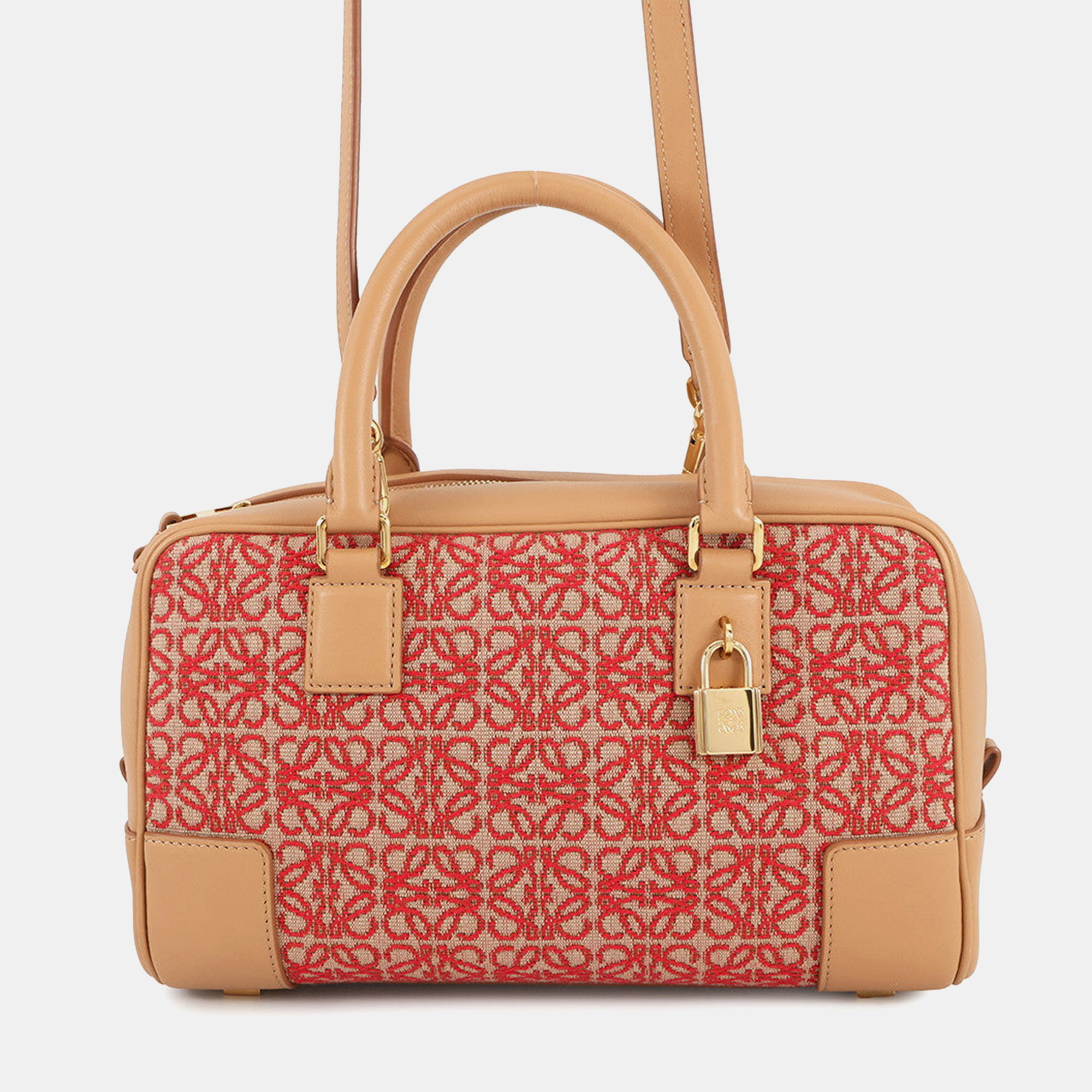 

Loewe Amazona Anagram Warm Desert/Red Calf Leather Canvas Size