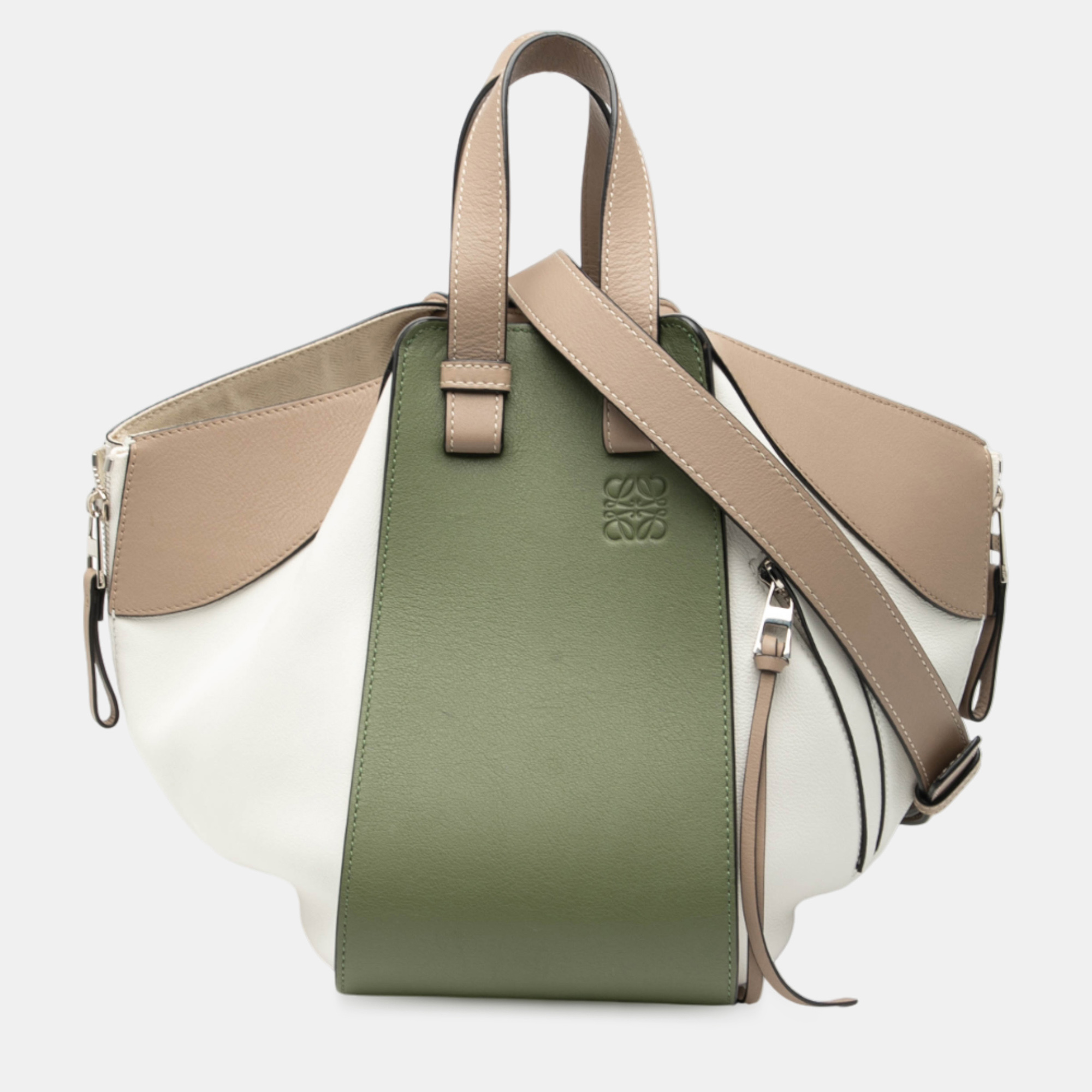 

Loewe Green Small Tricolor Soft Grained Calfskin Hammock Bag