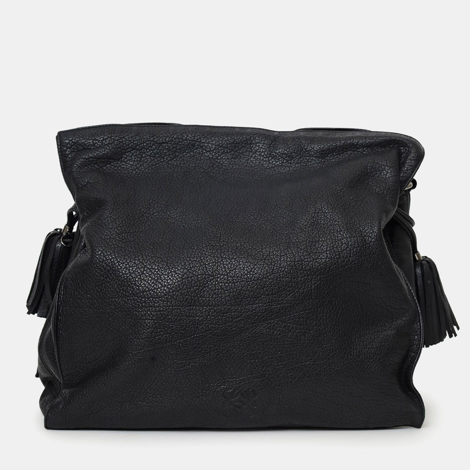 

Loewe 2014 Black Leather Tasseled Flamenco Shoulder Bag