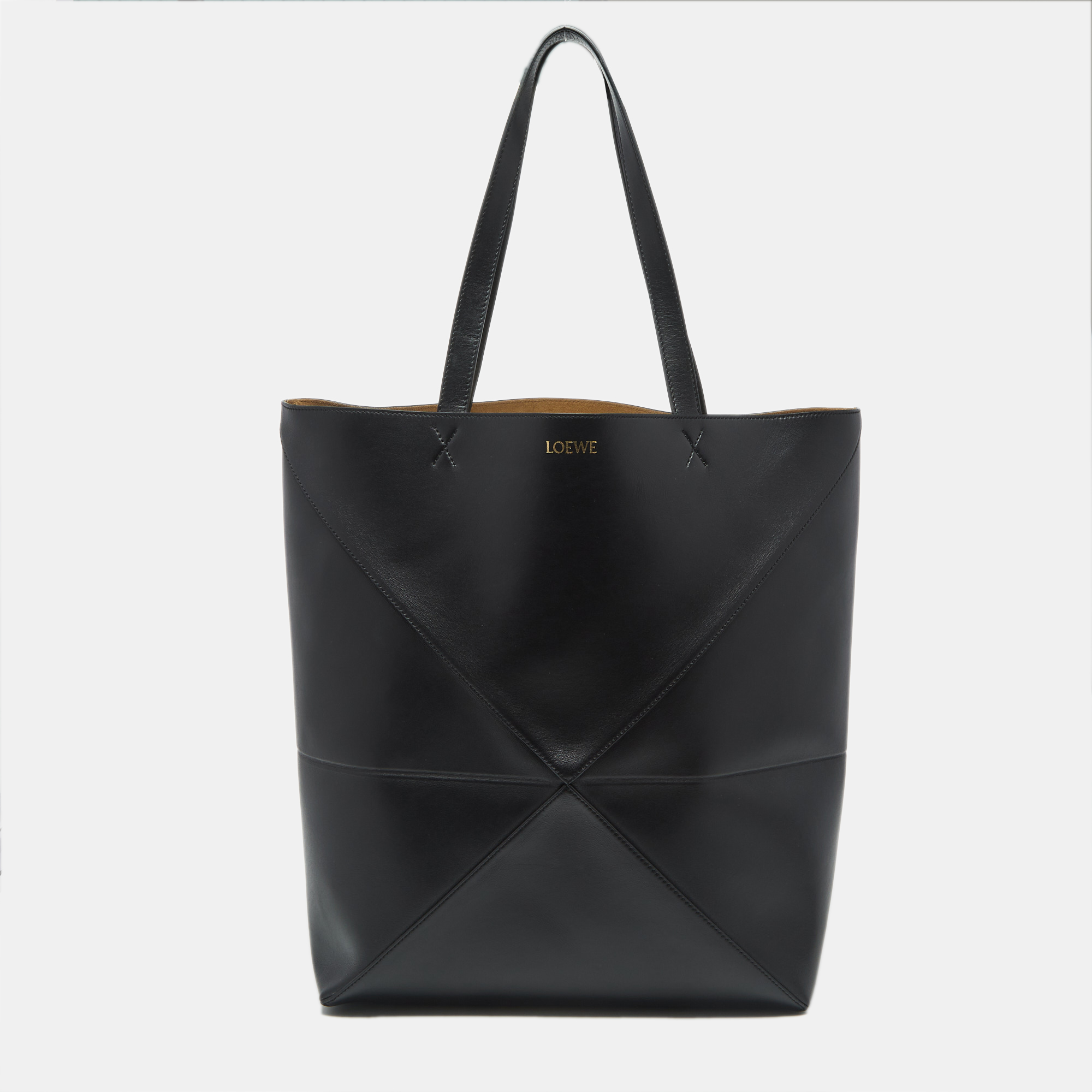 

Loewe Puzzle  Black Leather Fold Tote