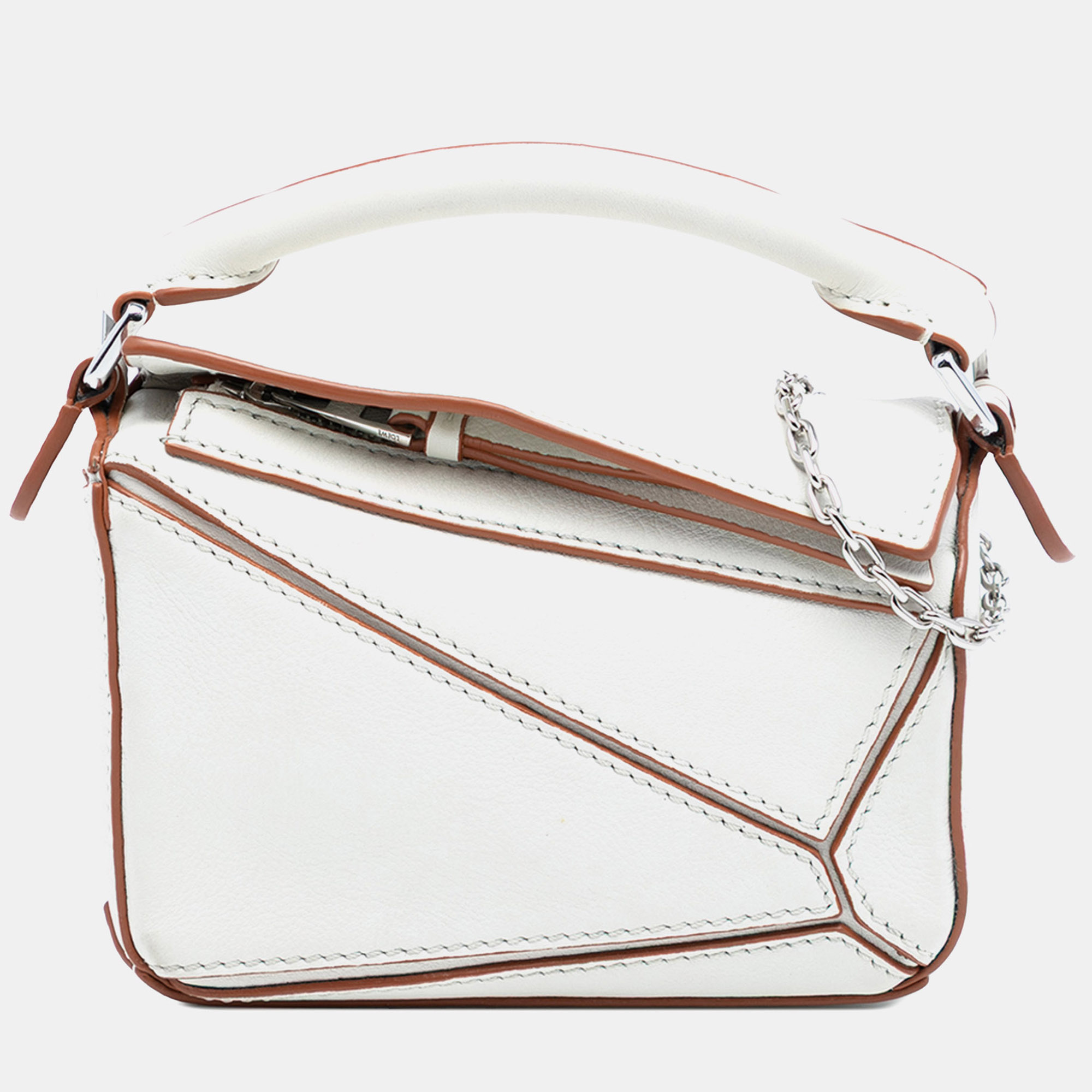 

Loewe White Nano Calfskin Puzzle Satchel