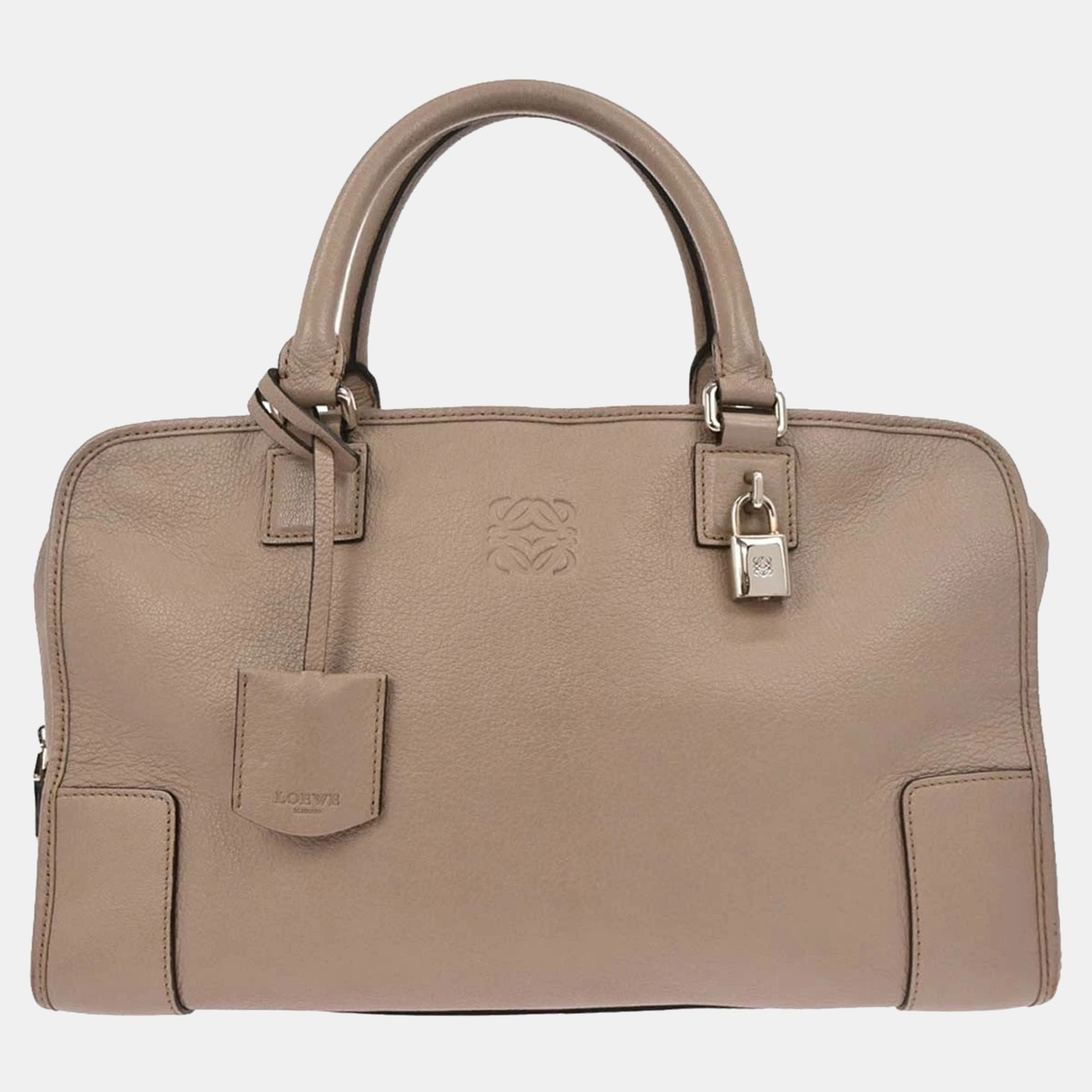 

Loewe Grege Leather Amazona 36 Handbag, Beige