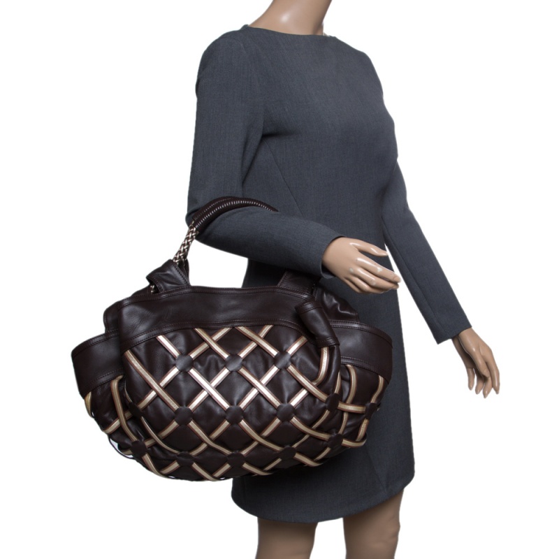 

Loewe Brown Leather Mesh Limited Edition Satchel