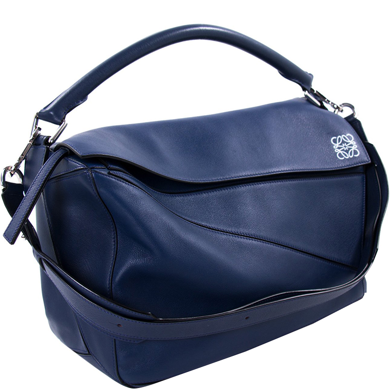 

Loewe Navy Blue Leather Large Puzzle Bag