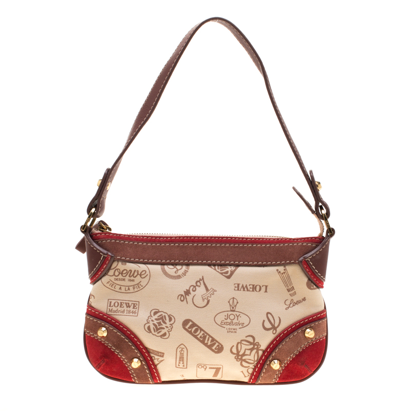 Pre Owned Loewe Multicolor Canvas and Suede Leather 160th Anniversary Shoulder Bag