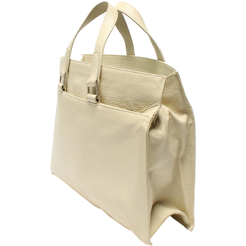 

Loewe White Leather Top Handle Bag
