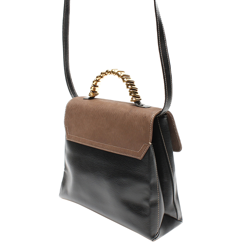 

Loewe Brown/Black Leather Top Handle Bag