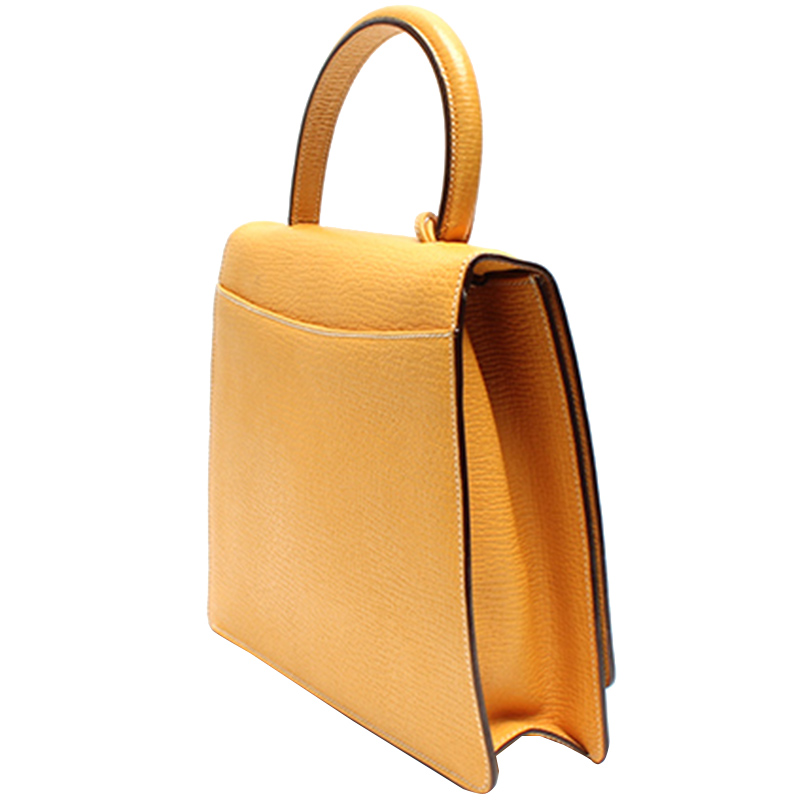 

Loewe Yellow Leather Barcelona Top Handle Bag