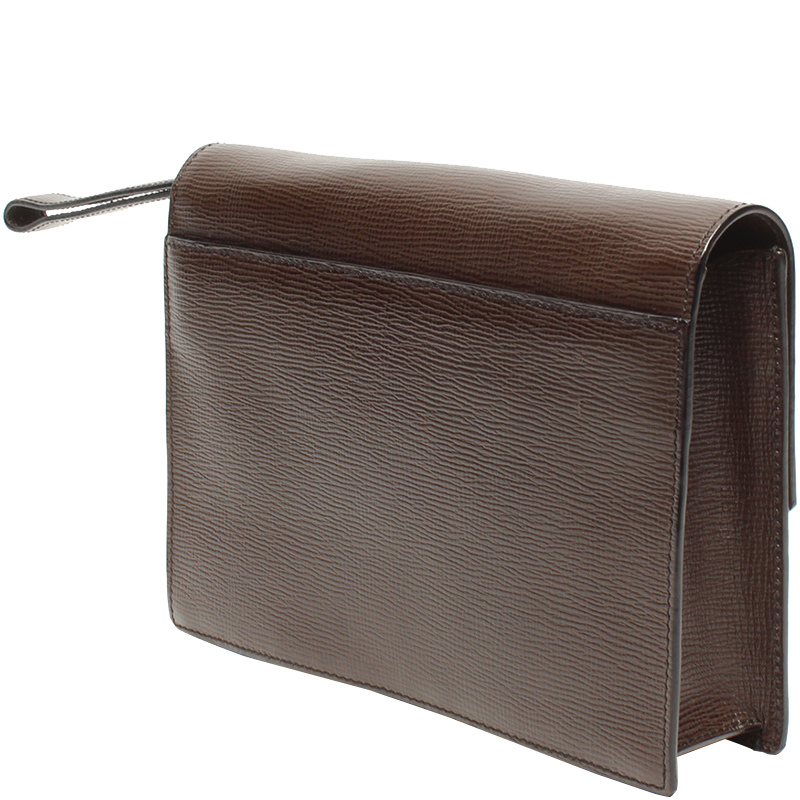 

Loewe Brown Leather Clutch