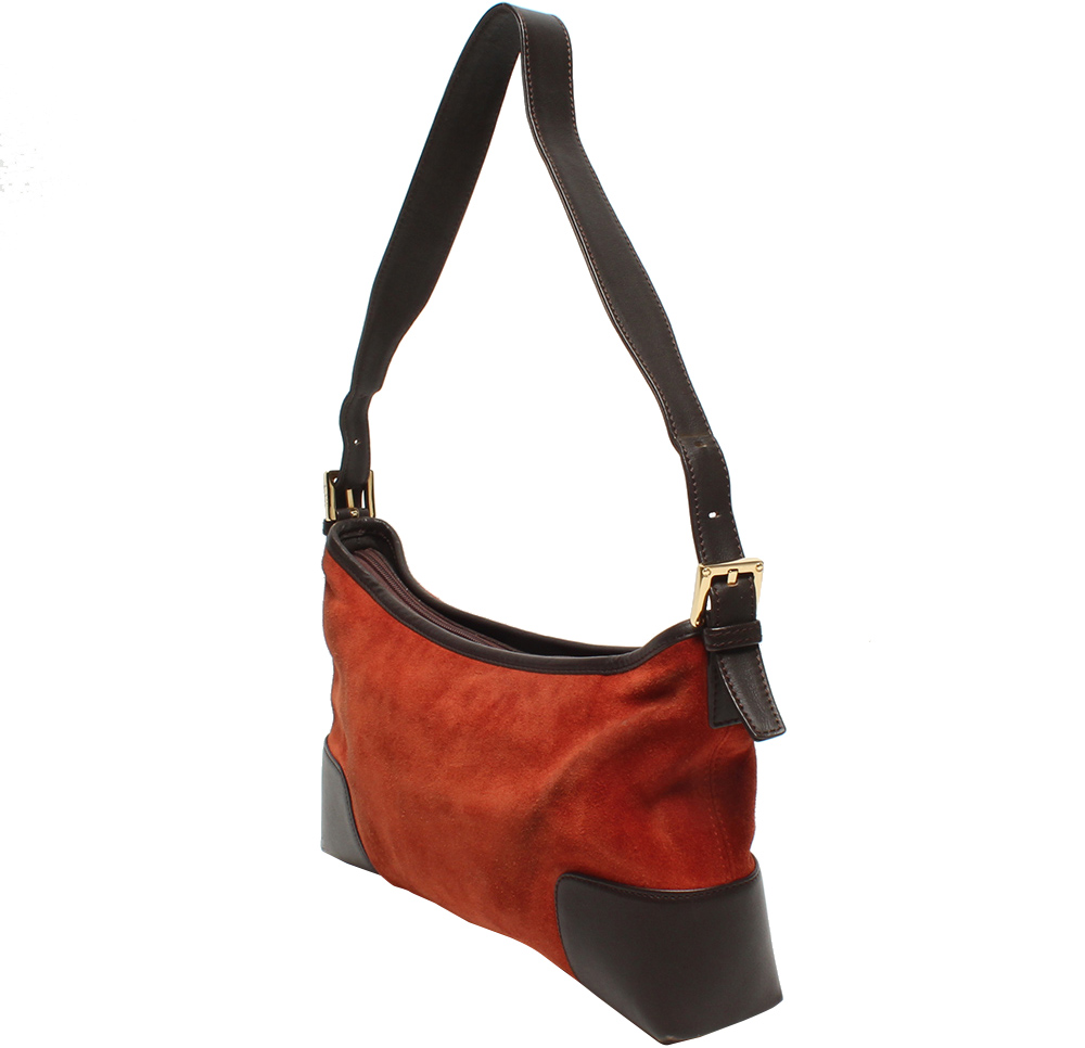 

Loewe Orange/Black Suede Shoulder Bag