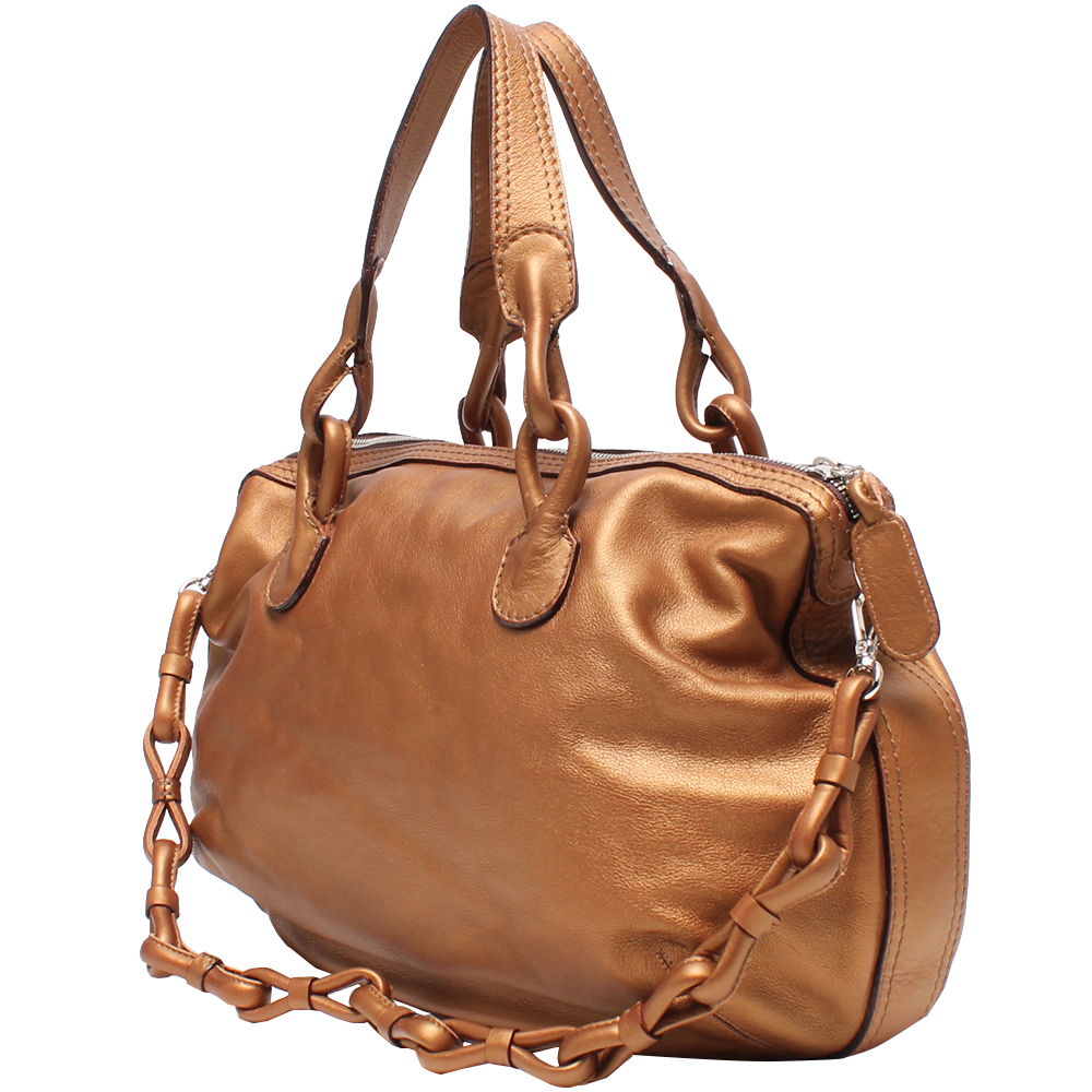 

Loewe Brown Metallic Leather Fiesta Shoulder Bag