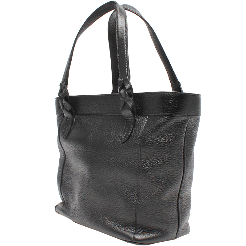 

Loewe Black Leather Fusta Tote Bag
