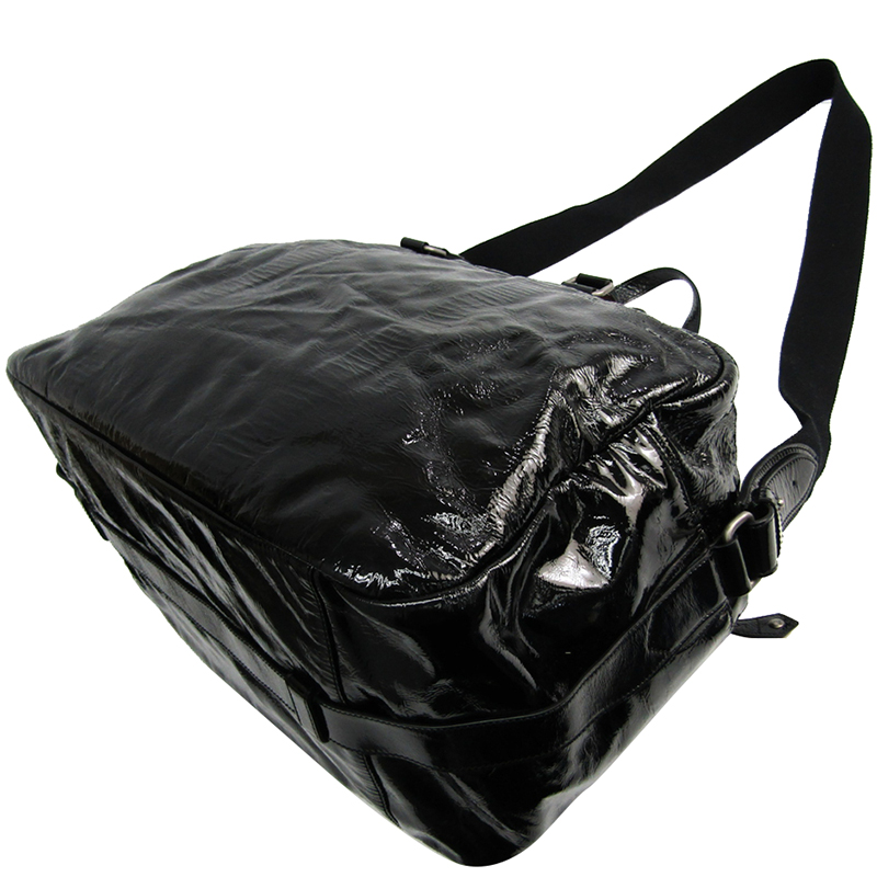 

Loewe Black Patent Leather Boston Bag
