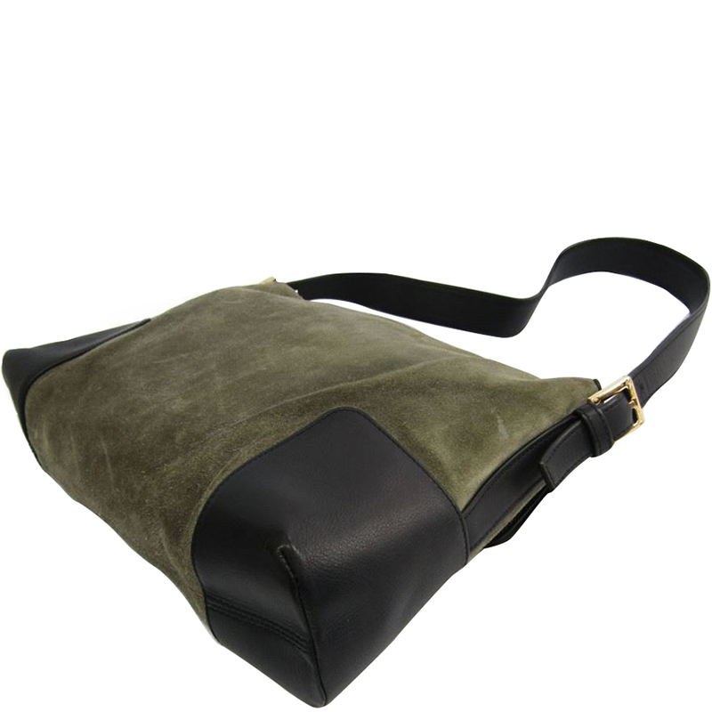 

Loewe Khaki Suede Leather Shoulder Bag, Multicolor