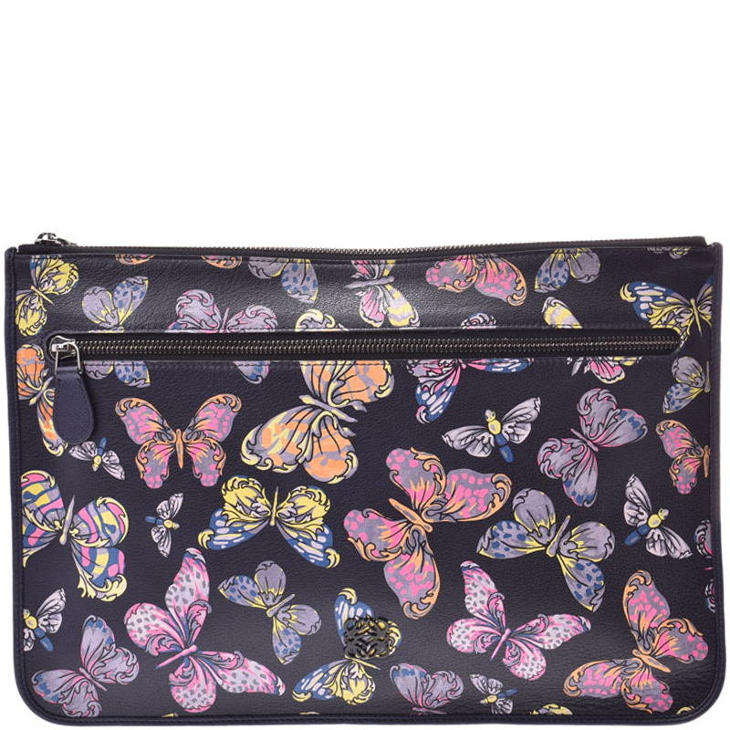 pink and navy clutch bag