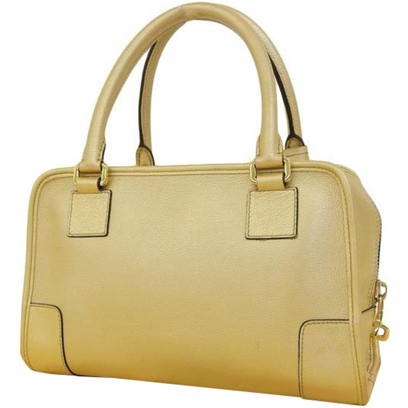 

Loewe Gold Leather Amazona Top Handle Bag