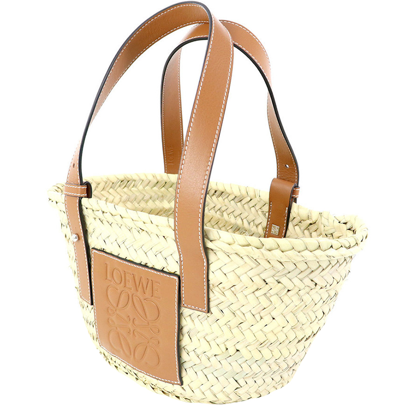 

Loewe Beige/ Brown Straw and Leather Basket Bag