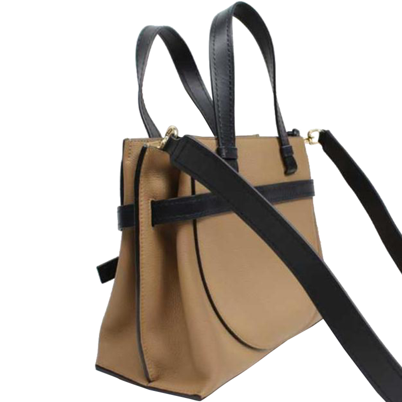 

Loewe Mocha/Black Calfskin Leather Top Handle Bag